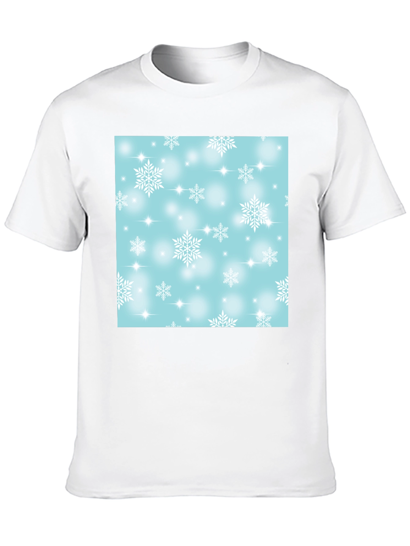 Black Snowflake Pattern T-Shirt - Winter Festive Tee view 10