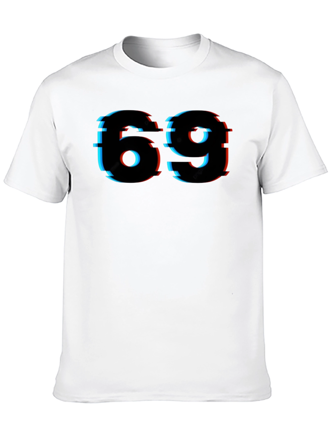 Black Edgy Glitch 69 Graphic T-Shirt view 10