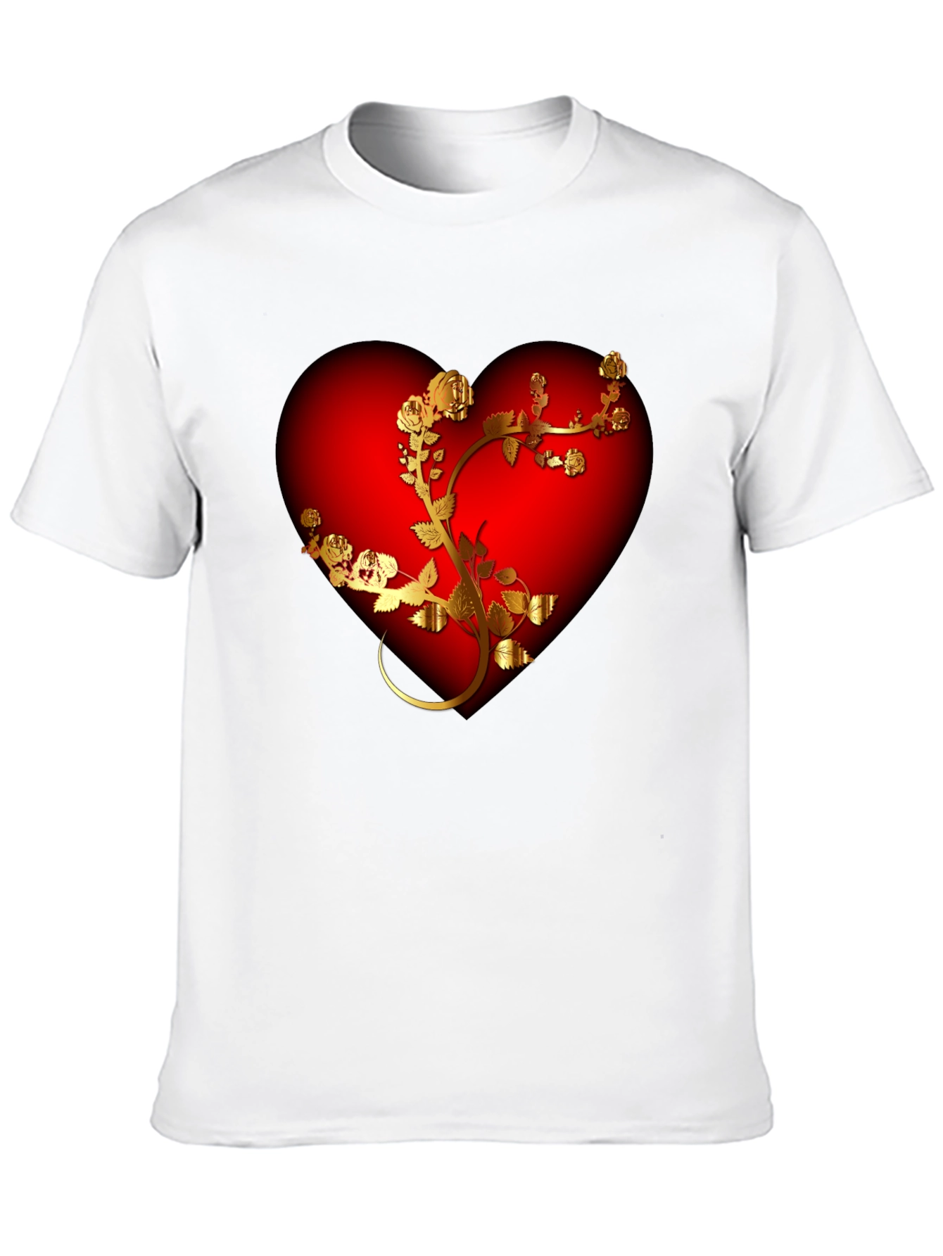 Black Romantic Heart & Rose T-Shirt - Black view 10