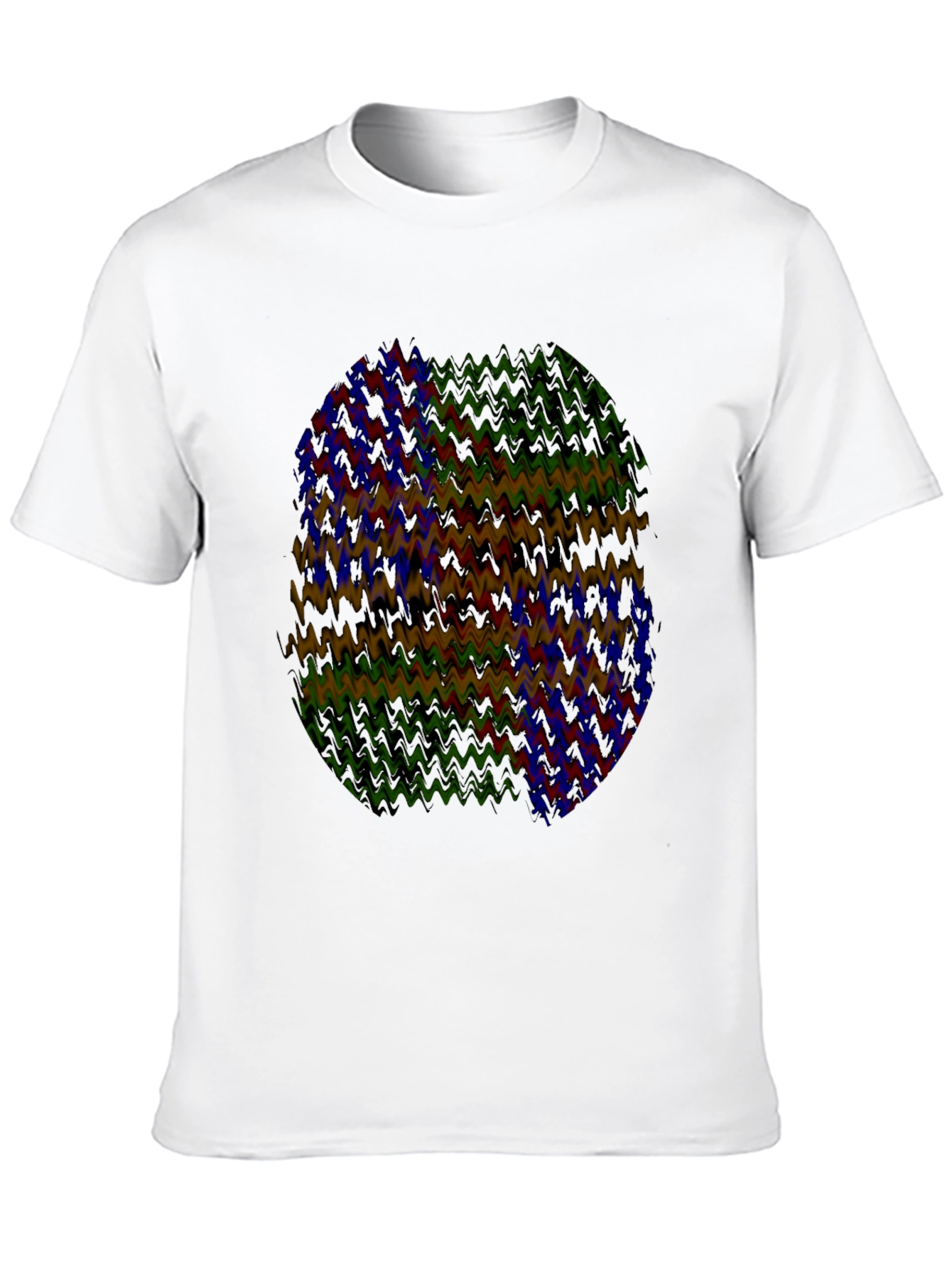 Black Abstract Wavy Pattern Black T-Shirt view 10