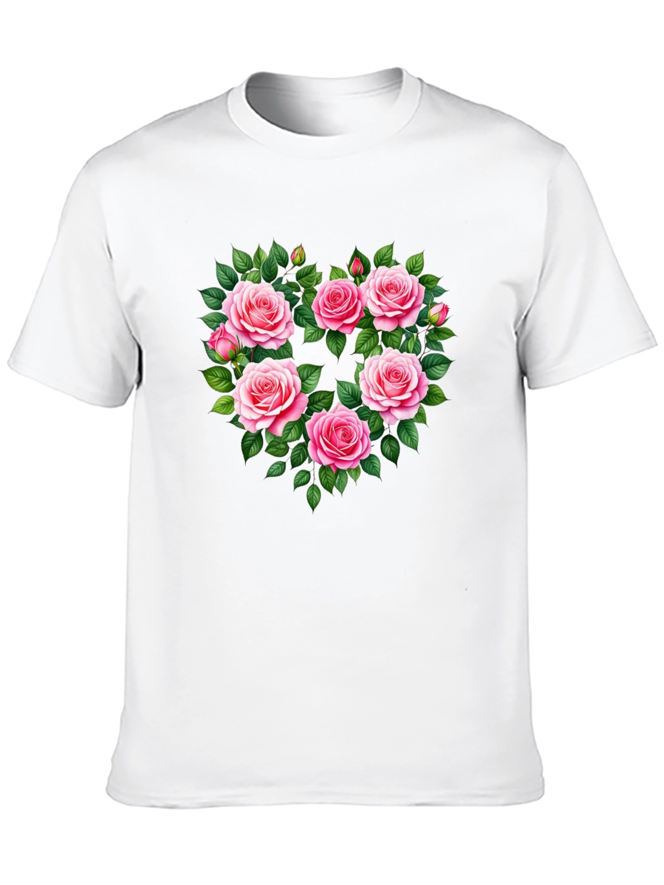 Black Floral Heart Graphic T-Shirt - Romantic Roses Tee view 10