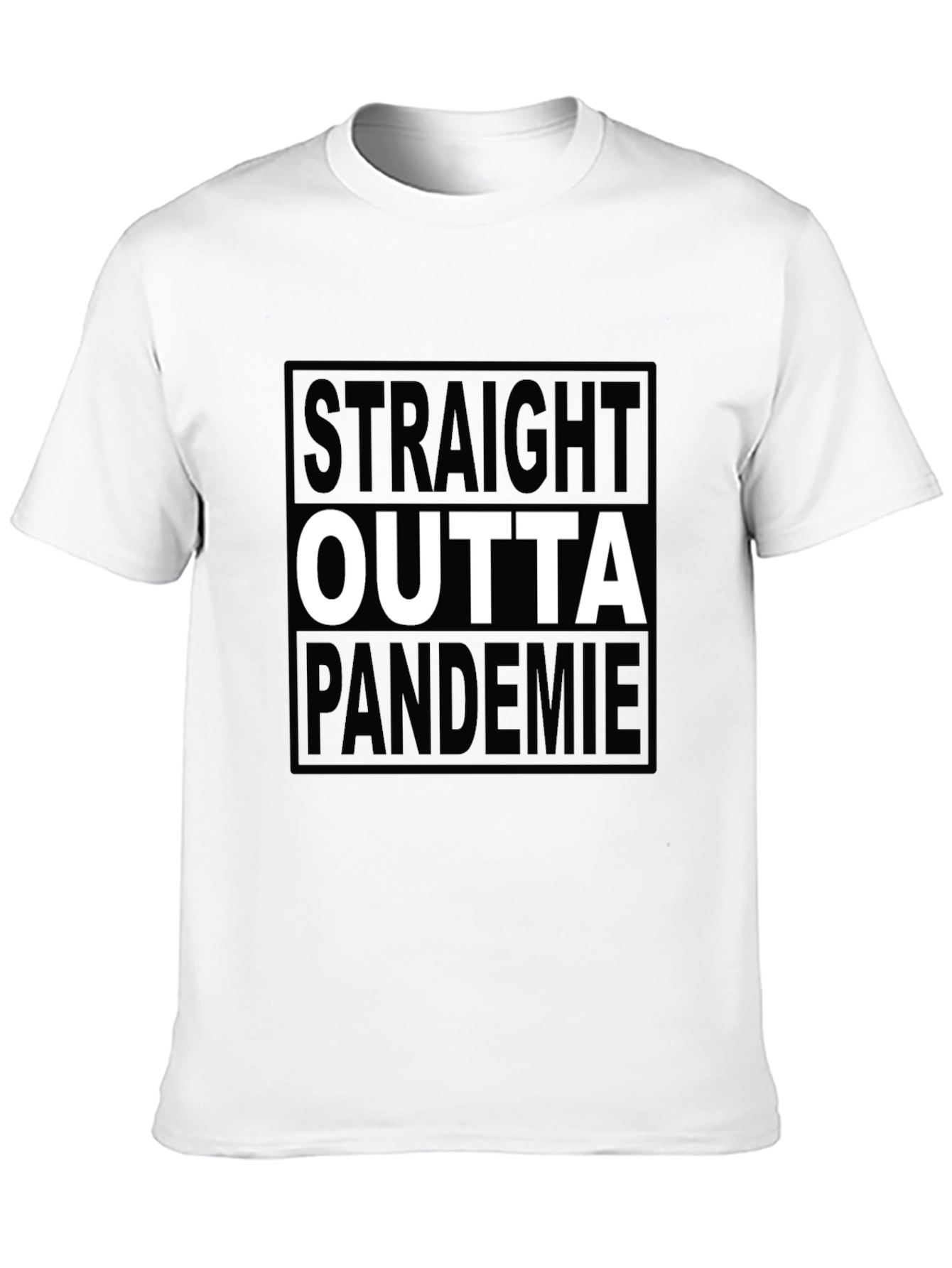 Black Straight Outta Pandemie Black T-Shirt view 10
