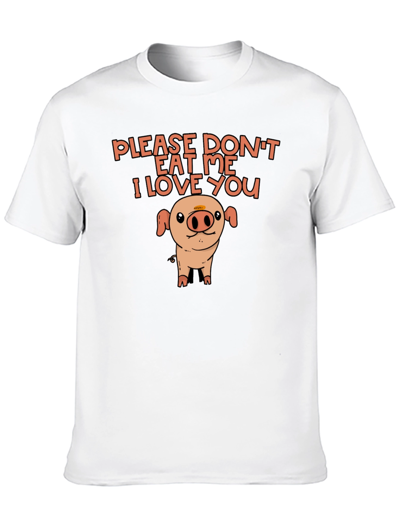 Black Cute Pig Black T-Shirt: Please Don't Eat Me view 10