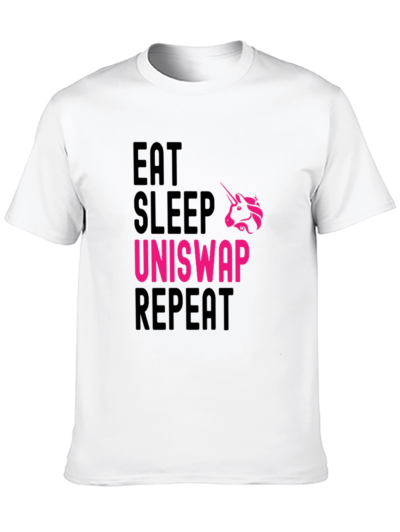Black Eat Sleep Uniswap Repeat Black T-Shirt view 10