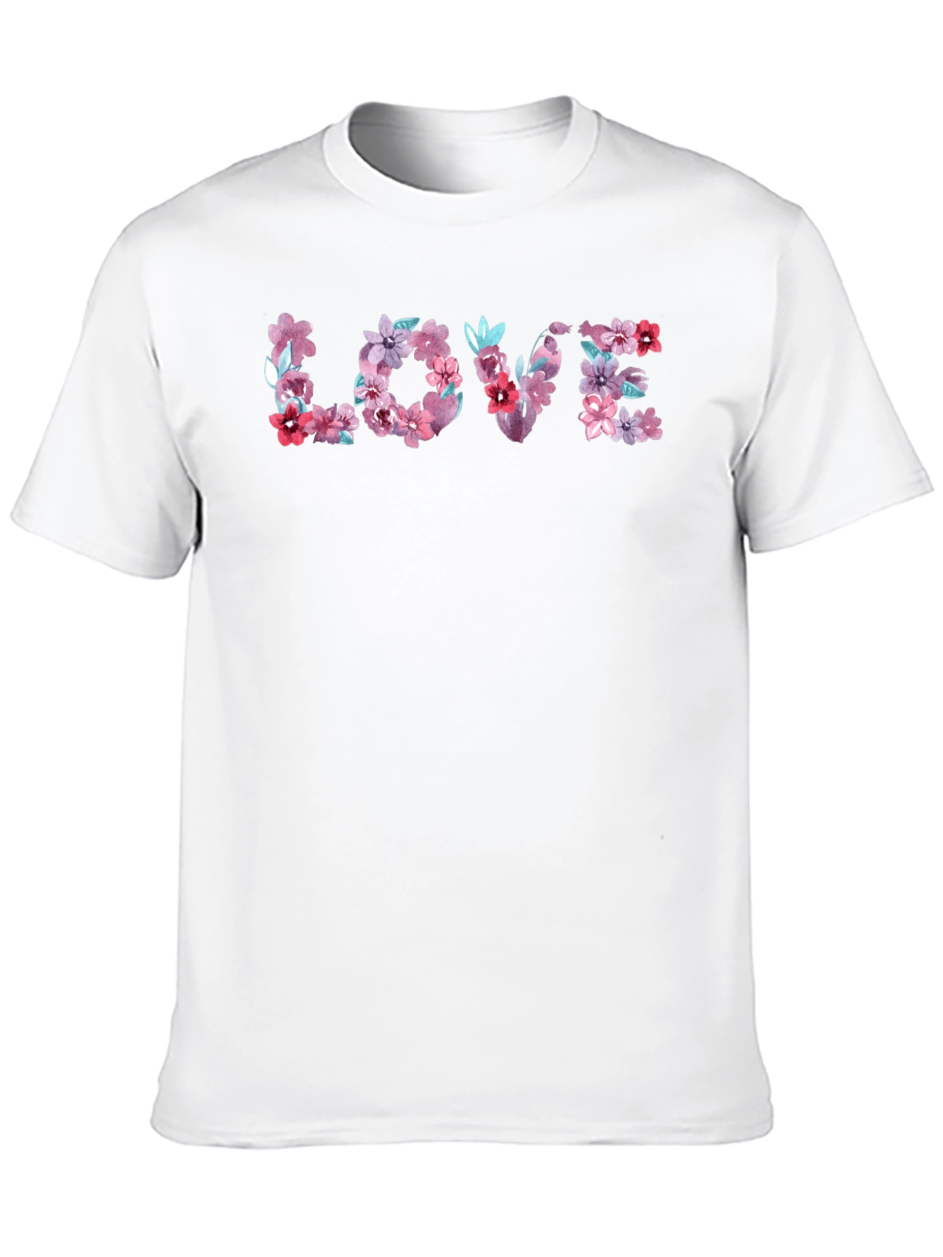 Black Floral LOVE Graphic Tee - Men's Black T-Shirt view 10