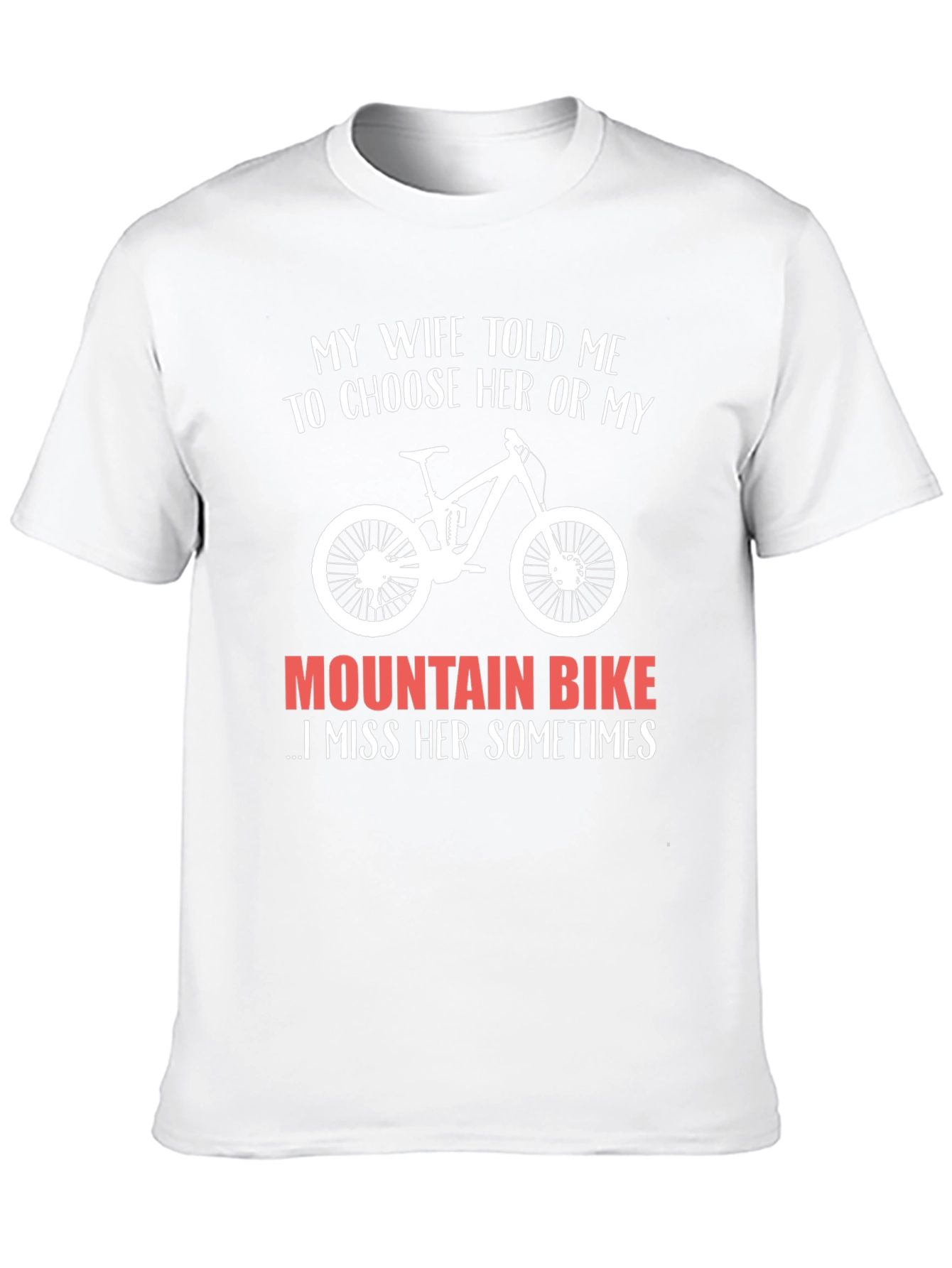 Black Funny Mountain Bike T-Shirt - Choose Her or My Bike! view 10