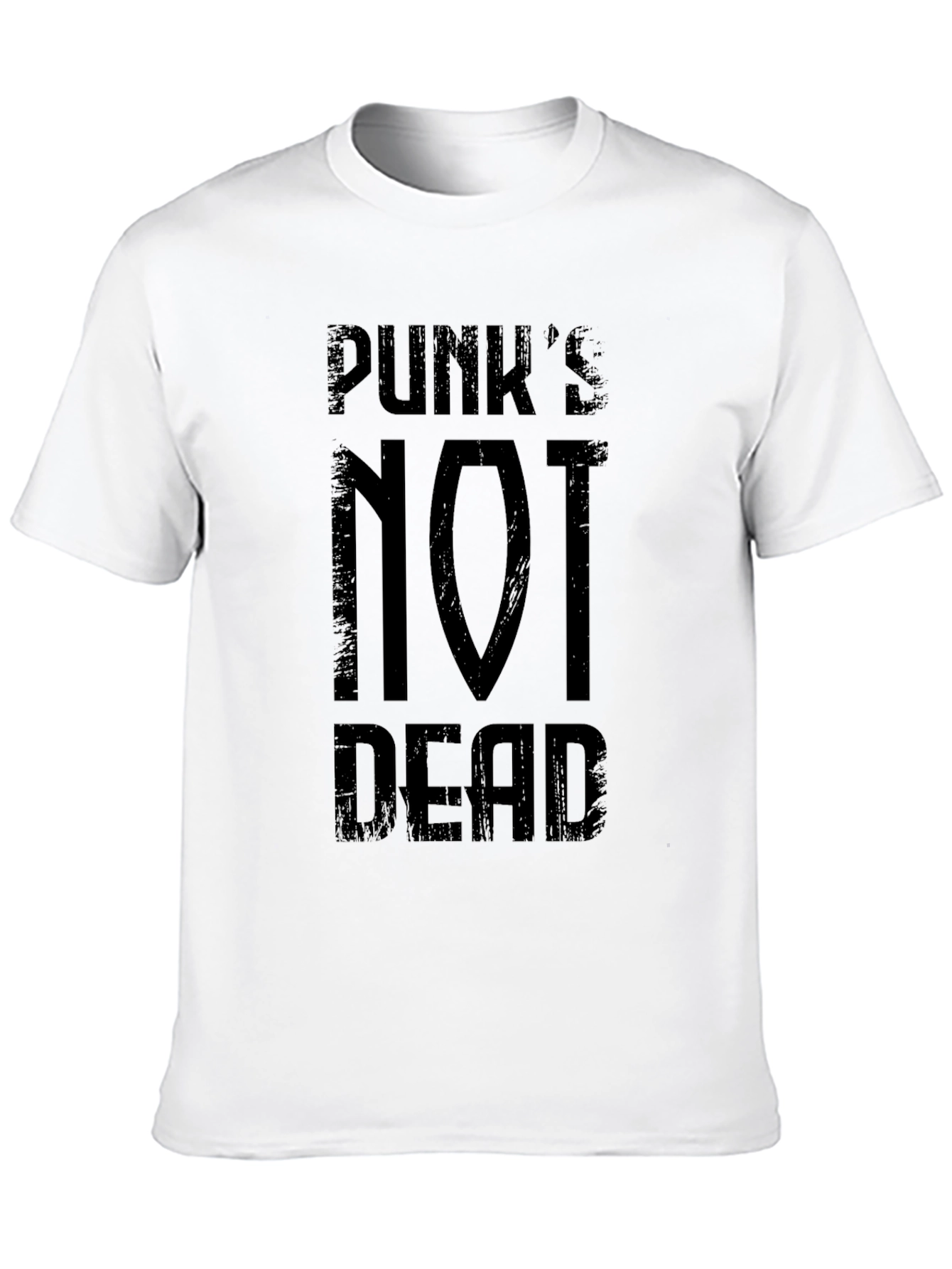 Black Punk's Not Dead Graphic Tee - Black Cotton T-Shirt view 10