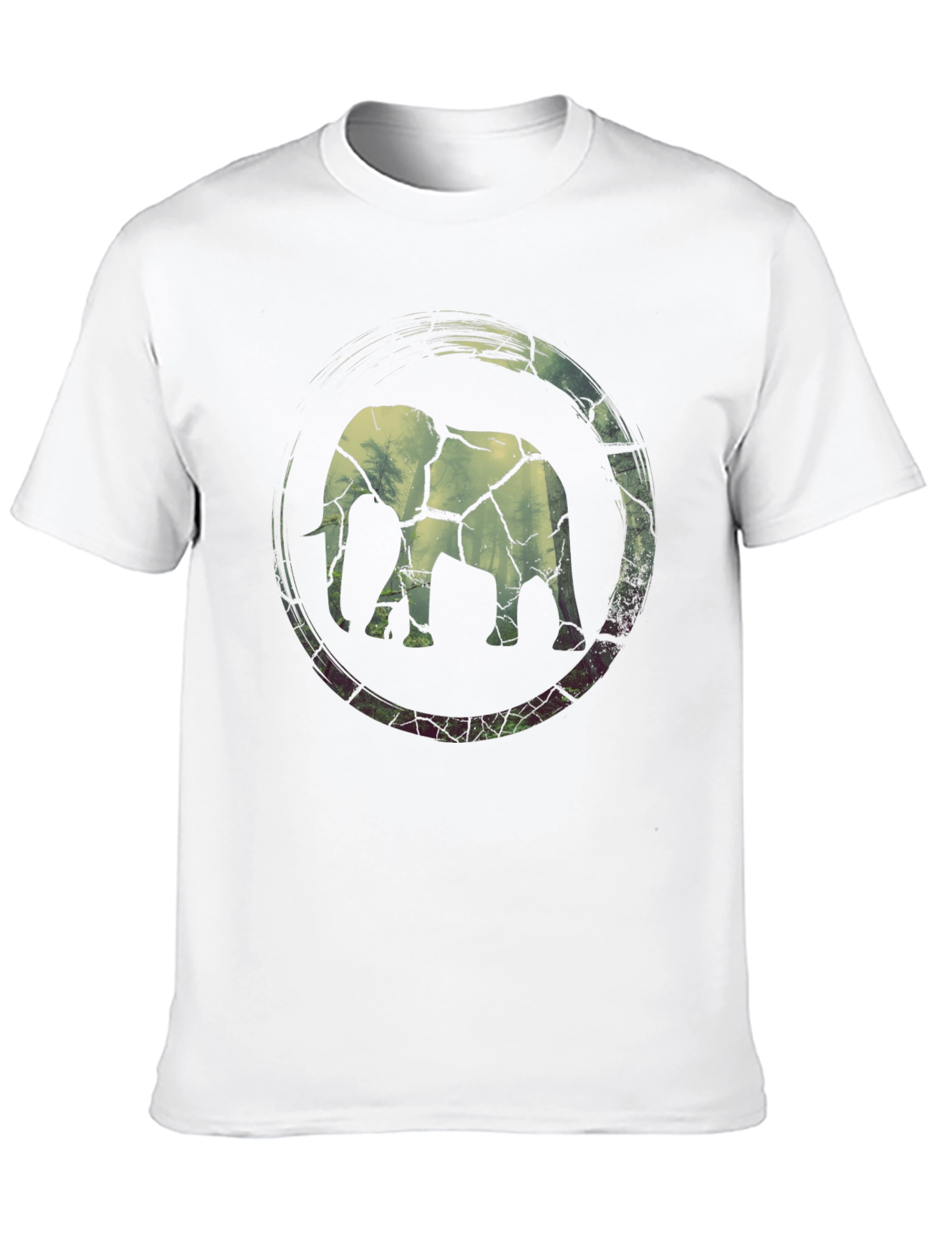 Black Elephant Graphic Print Black T-Shirt view 10
