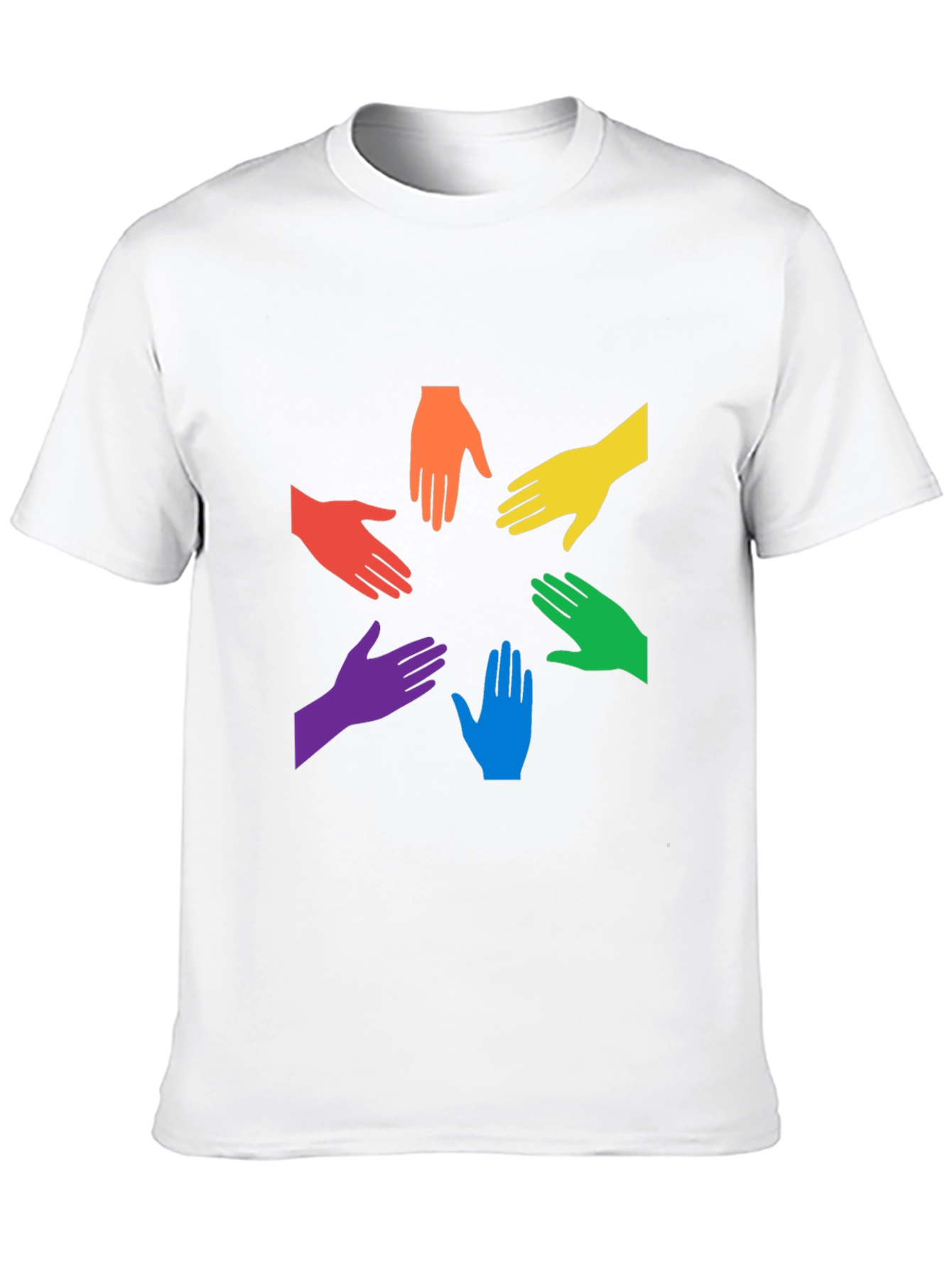 Black Unity Rainbow Hands Graphic T-Shirt view 10