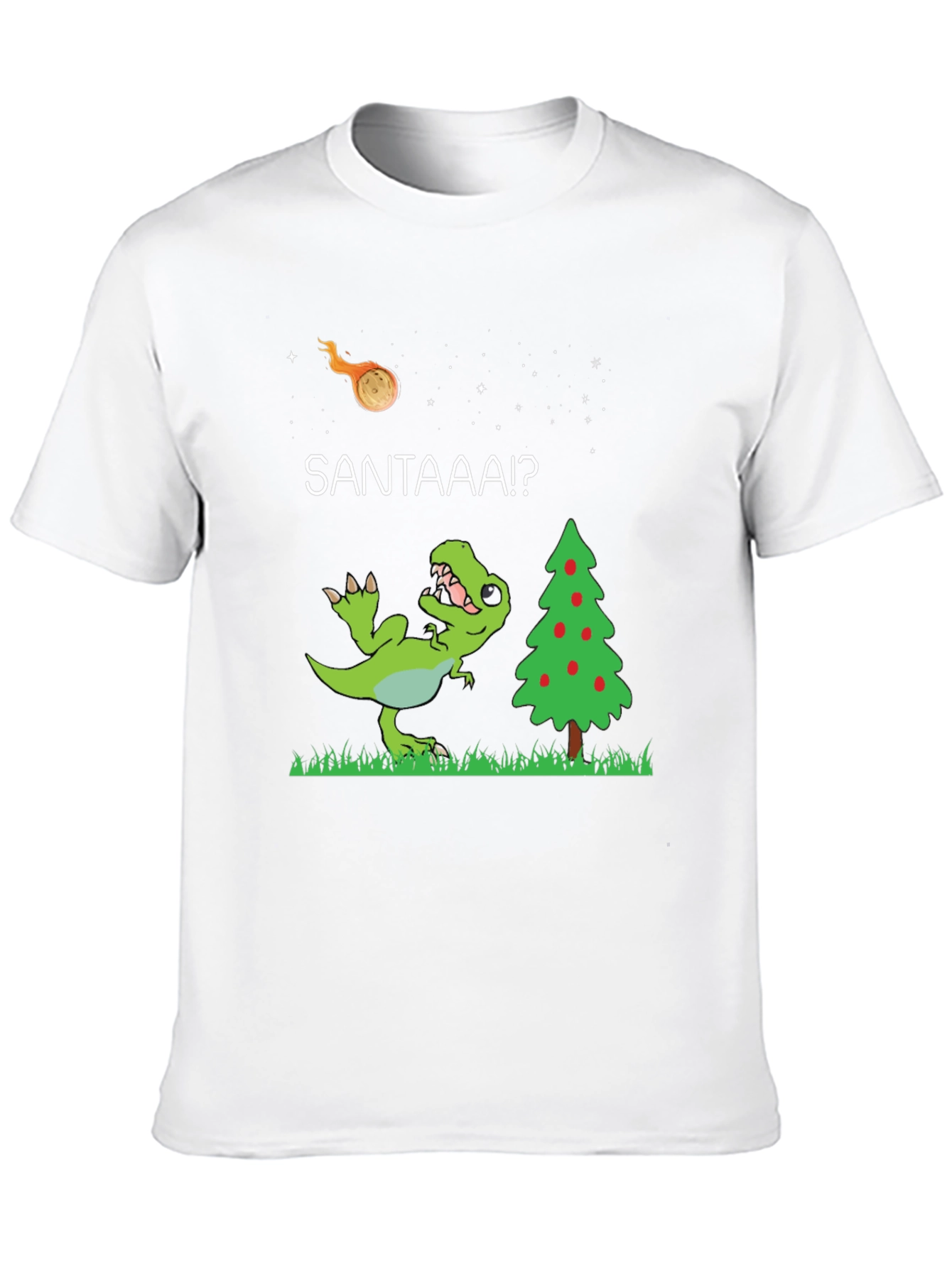 Black Dino Christmas T-Shirt: Santa Meteor! view 10