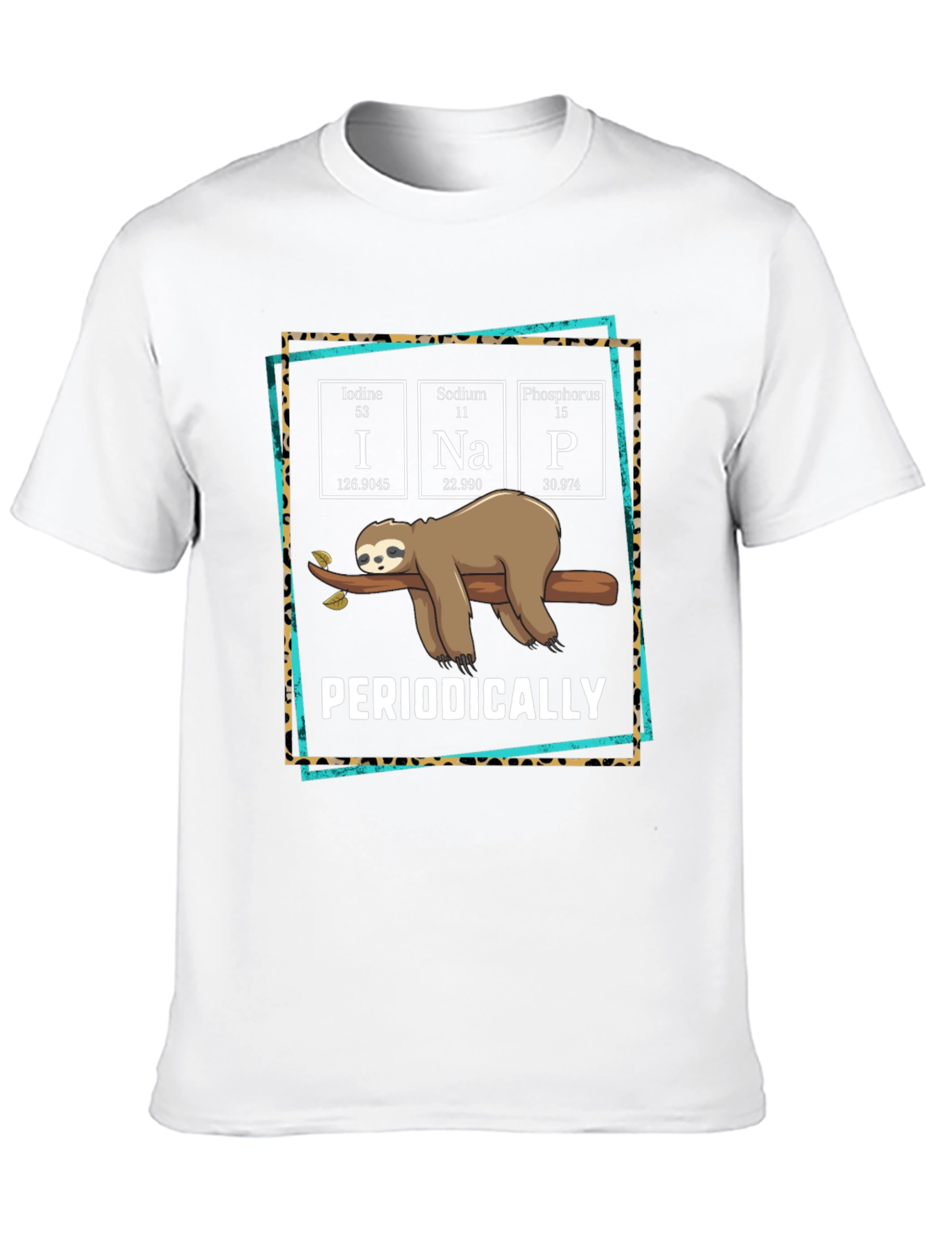 Black Funny Periodic Table Sloth T-Shirt view 10