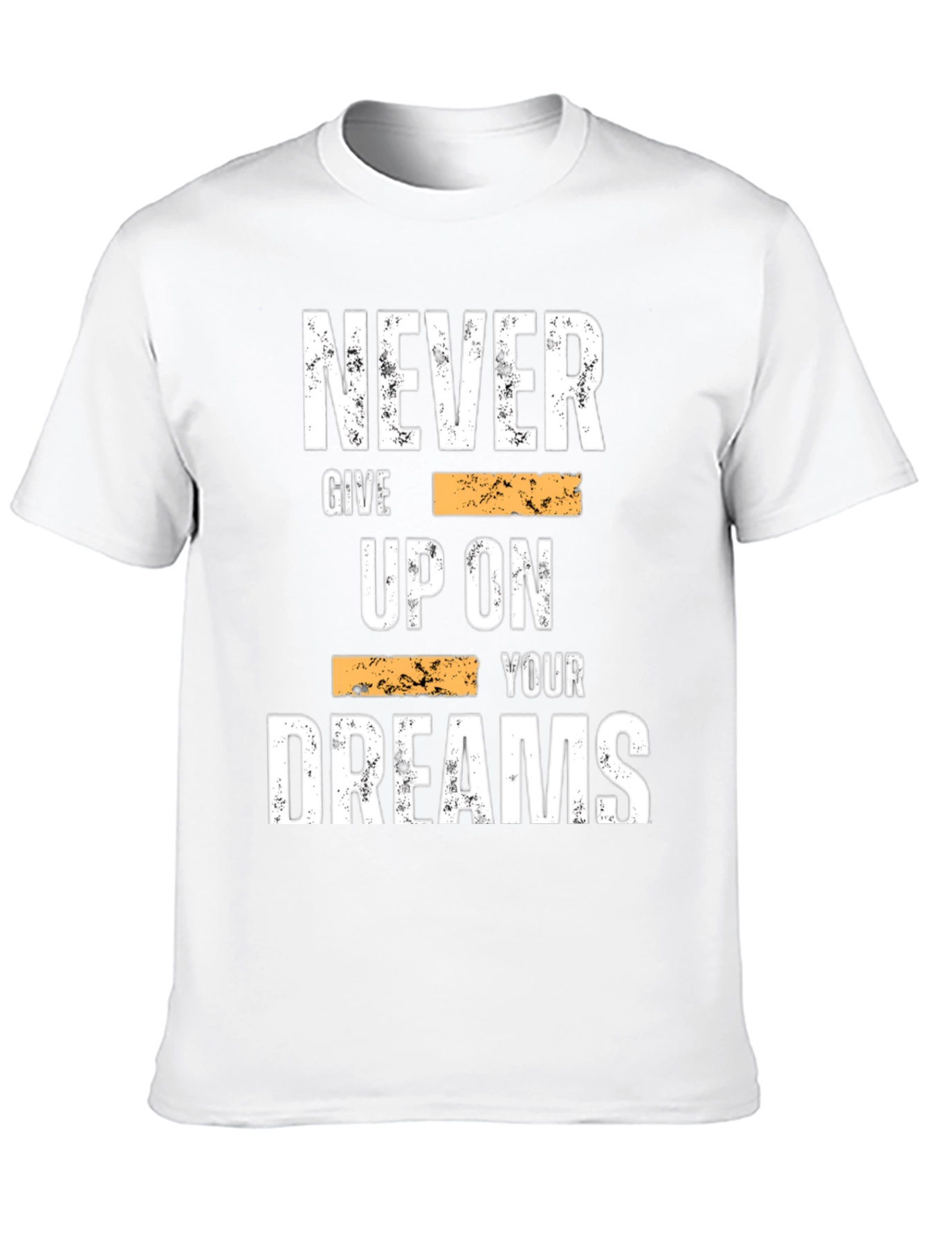 Black Inspirational Graphic Tee: Never Give Up On Your Dreams view 10