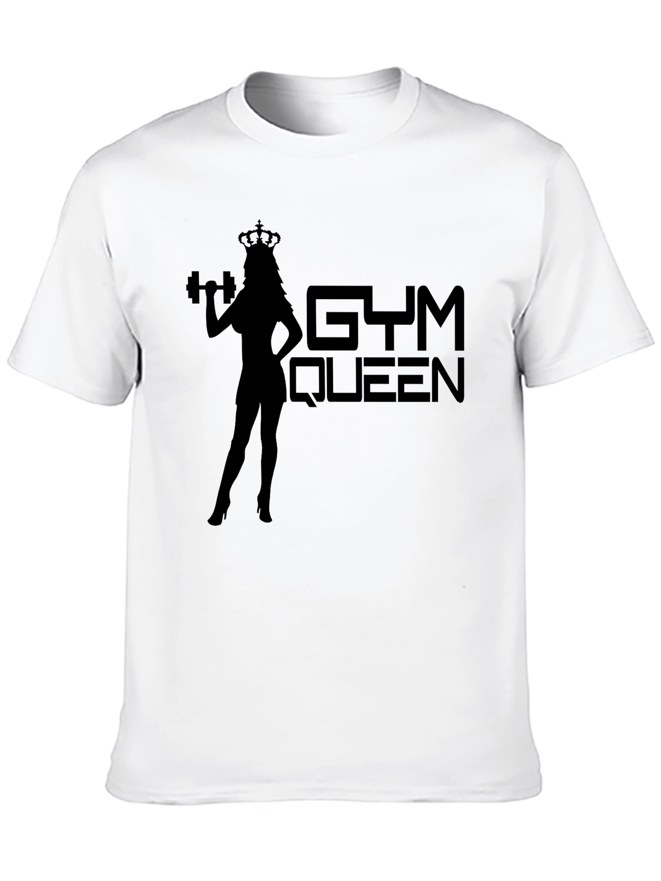 Black Gym Queen Graphic Tee - Black Fitness T-Shirt view 10