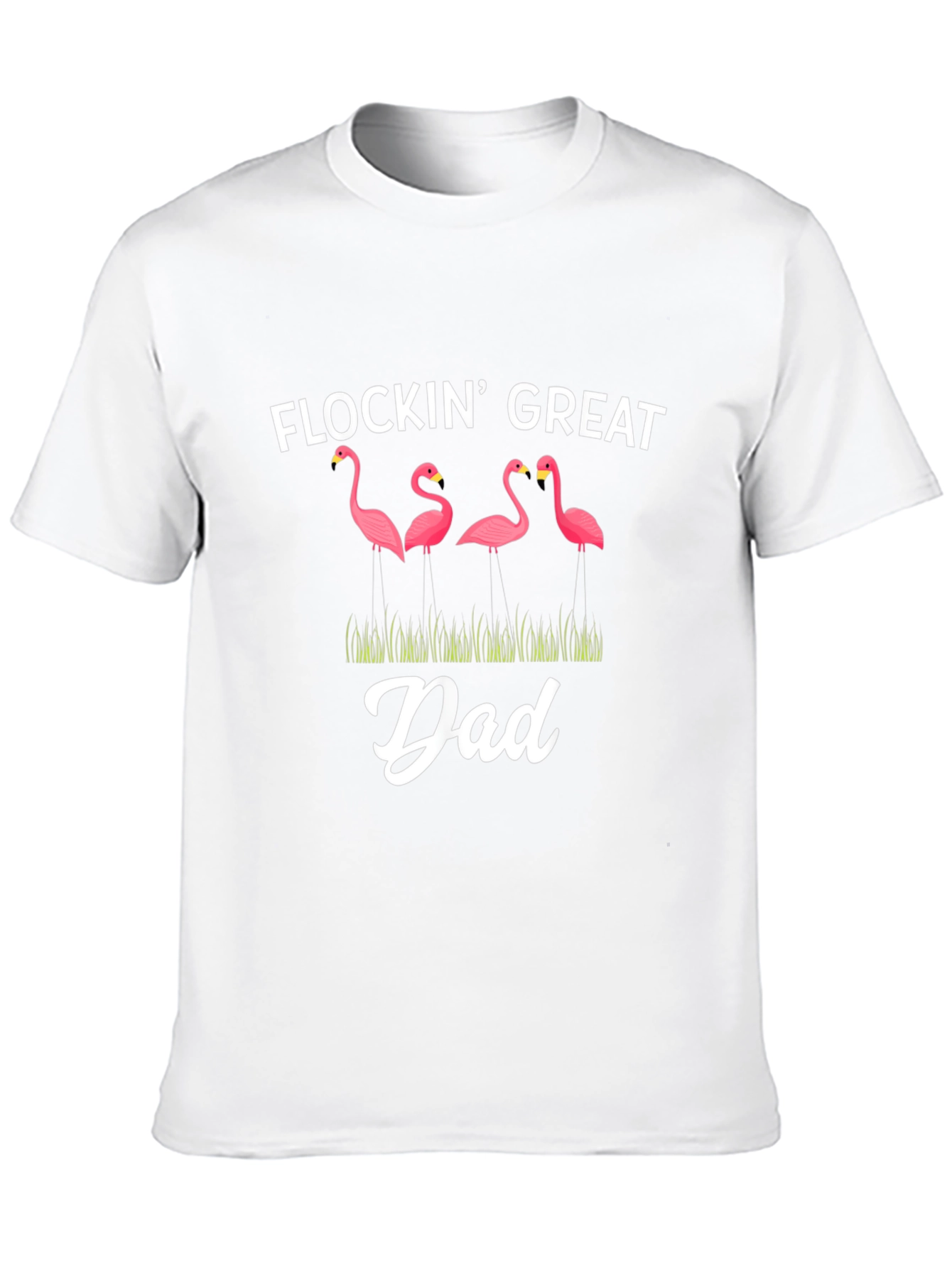 Black Flockin' Great Dad Flamingo Graphic T-Shirt view 10