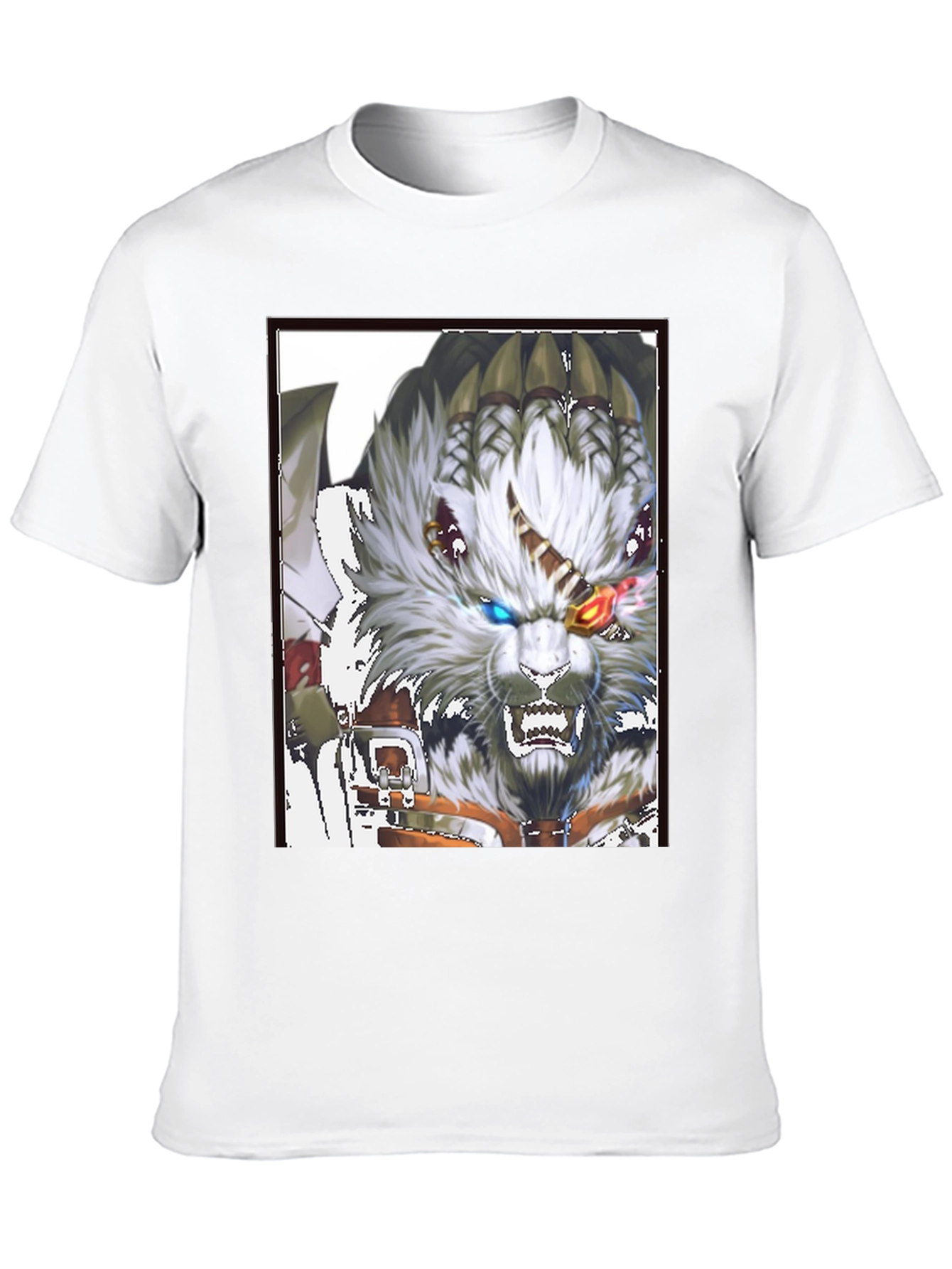 Black Bold Graphic Print Tee - Fierce Fantasy Wolf view 10