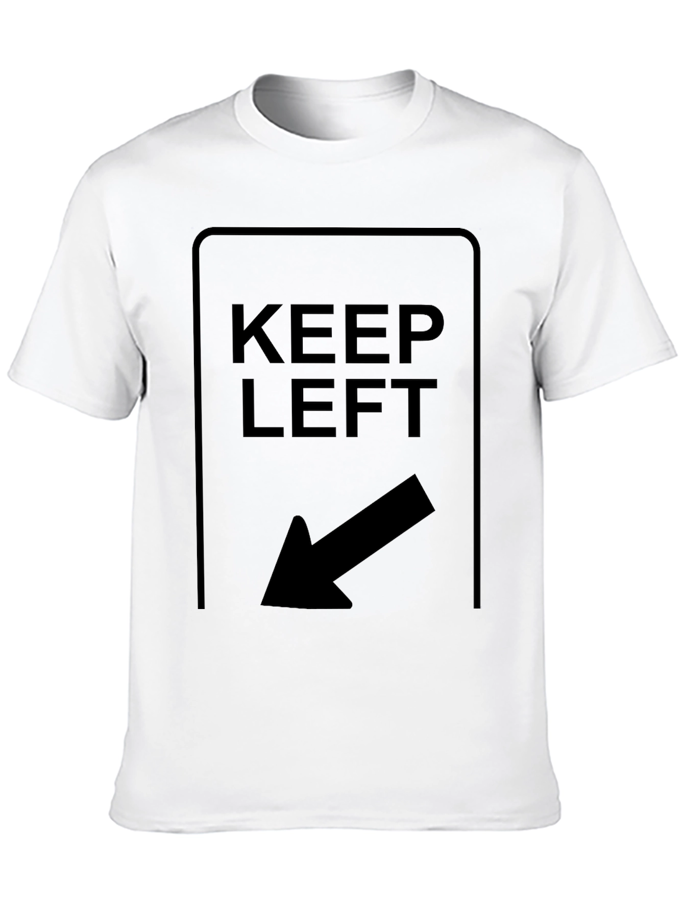 Black Keep Left T-Shirt - Directional Arrow Design view 10