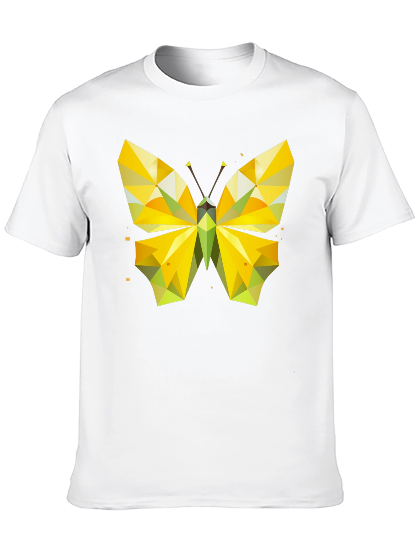 Black Geometric Butterfly Graphic Tee - Stylish Men's Black T-Shirt view 10