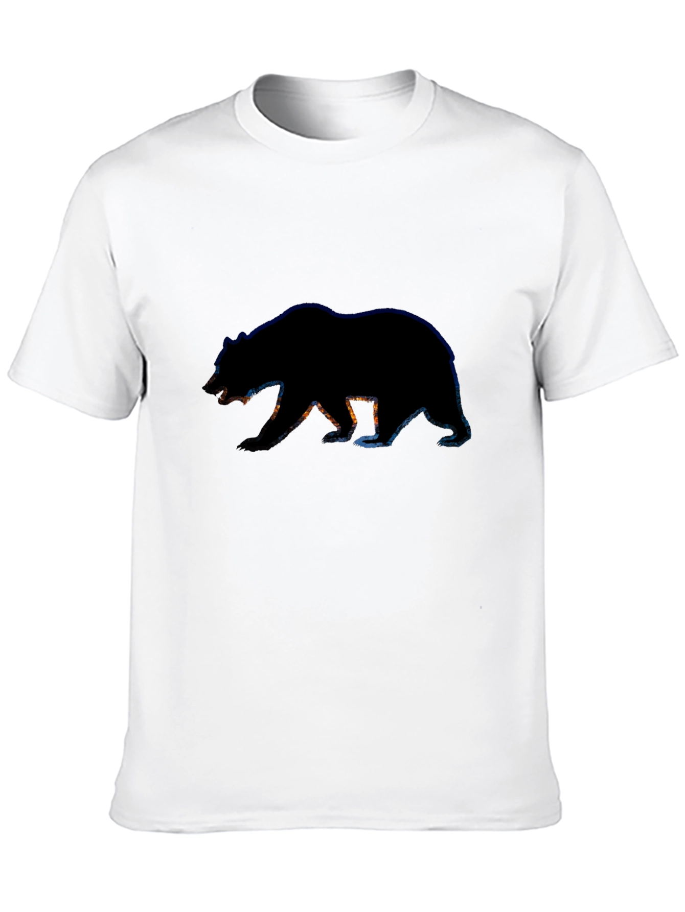 Black Bear Silhouette Graphic Tee - Black Cotton T-Shirt view 10