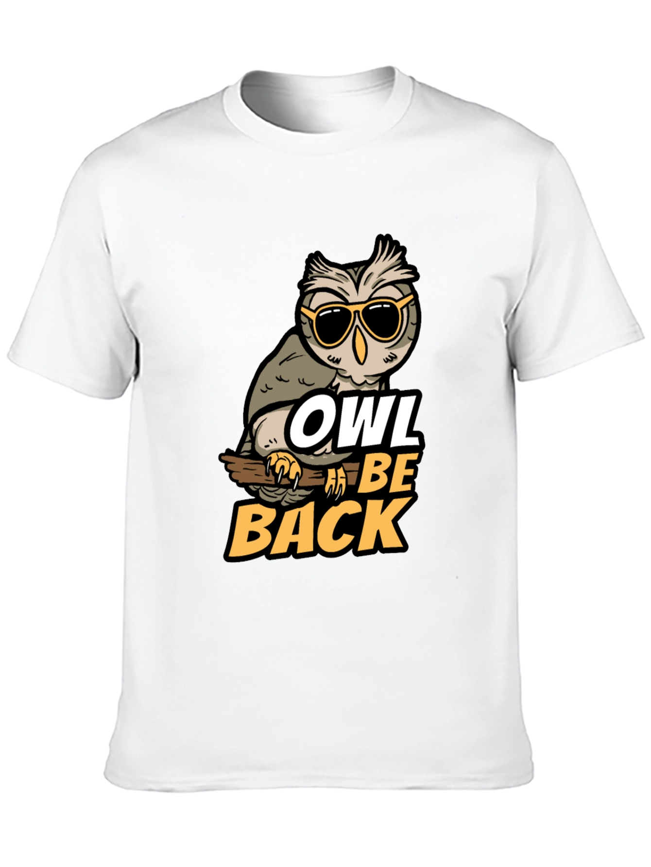 Black Owl Be Back Graphic Tee - Funny Bird Pun T-Shirt view 10