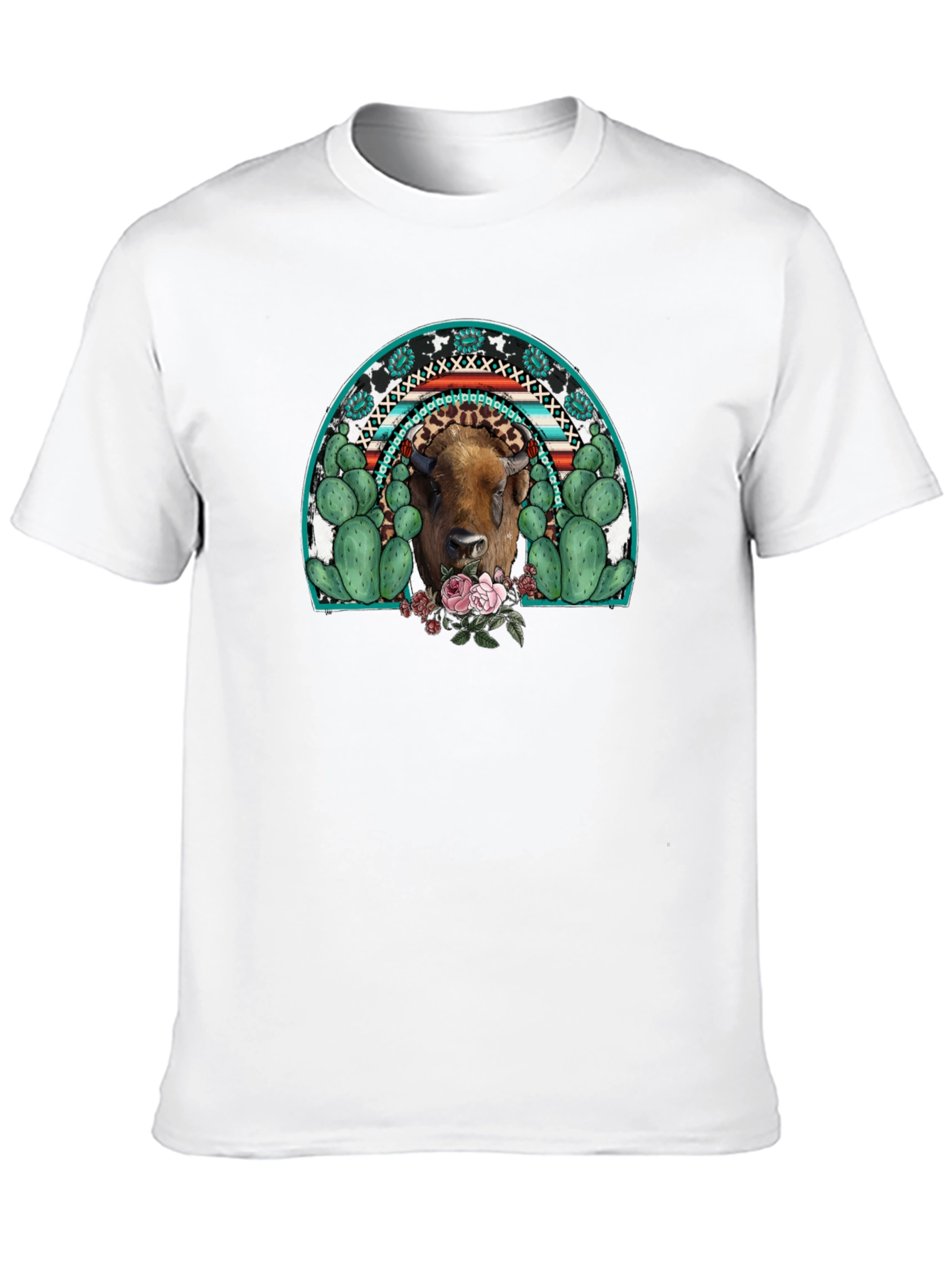 Black Buffalo Rainbow Graphic Tee - Western Style view 10
