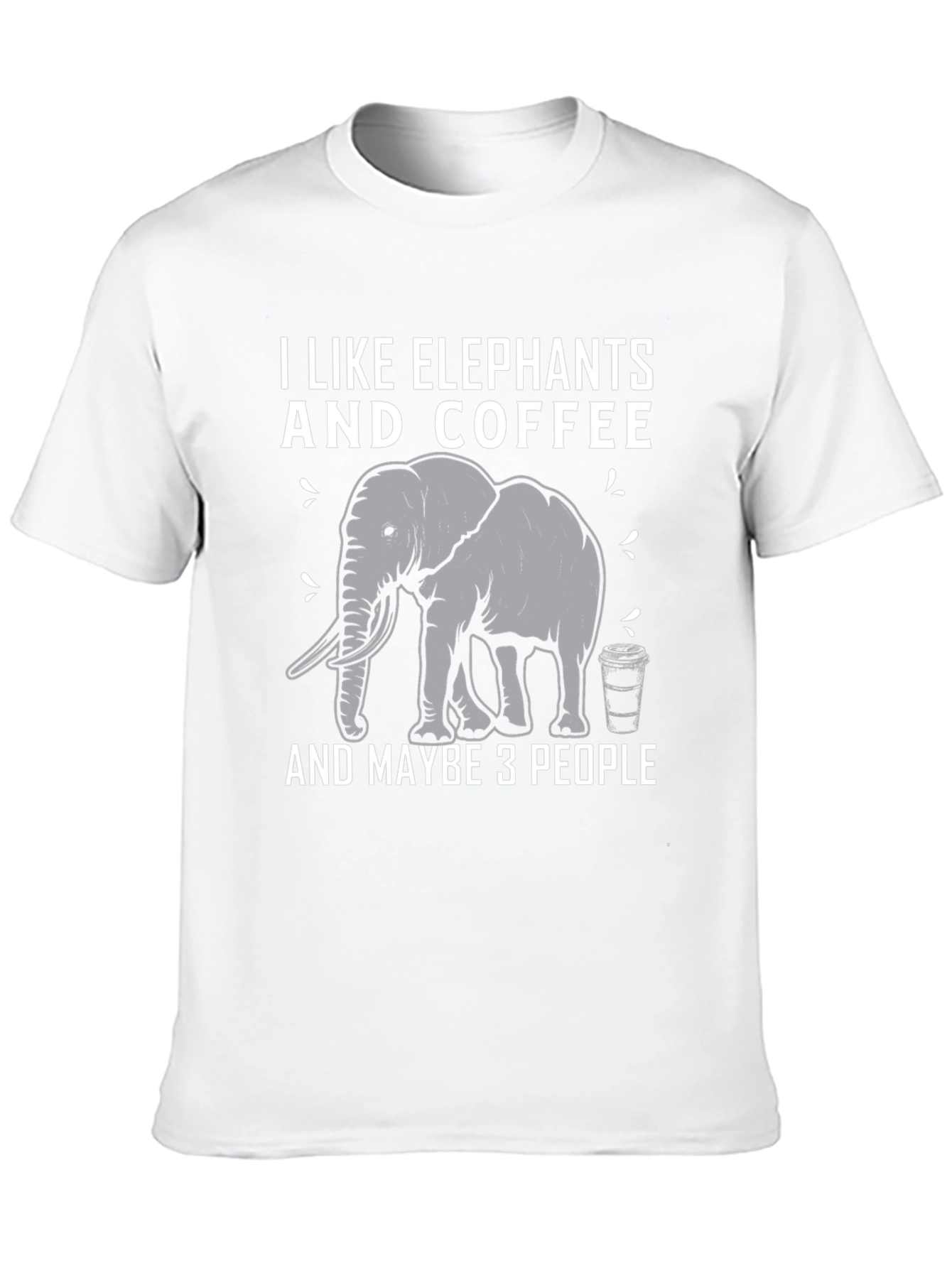 Black I Like Elephants and Coffee T-Shirt view 10