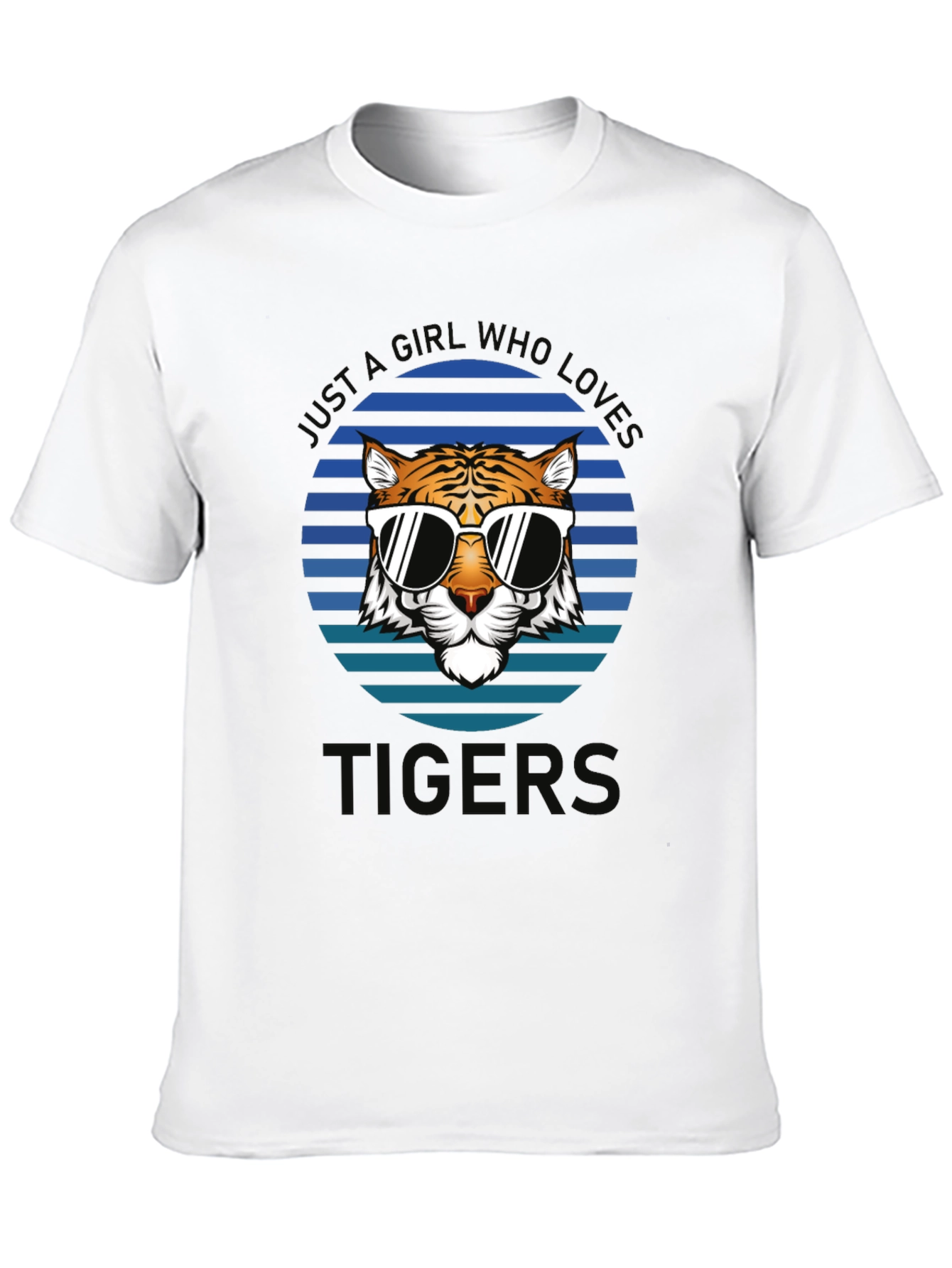 Black Just A Girl Who Loves Tigers T-Shirt view 10
