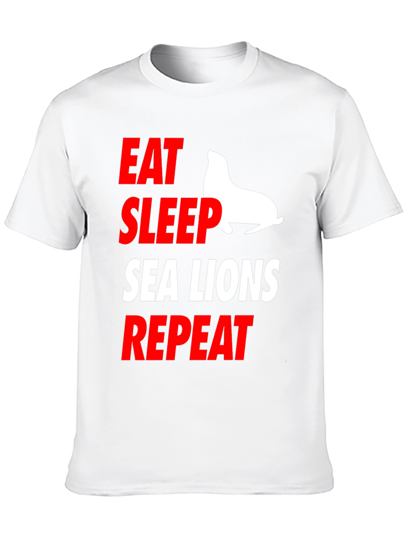 Black Eat Sleep Sea Lions Repeat Graphic Tee view 10
