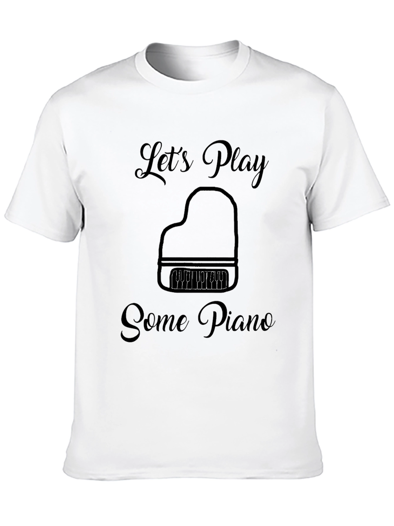 Black Let's Play Some Piano Graphic Tee view 10