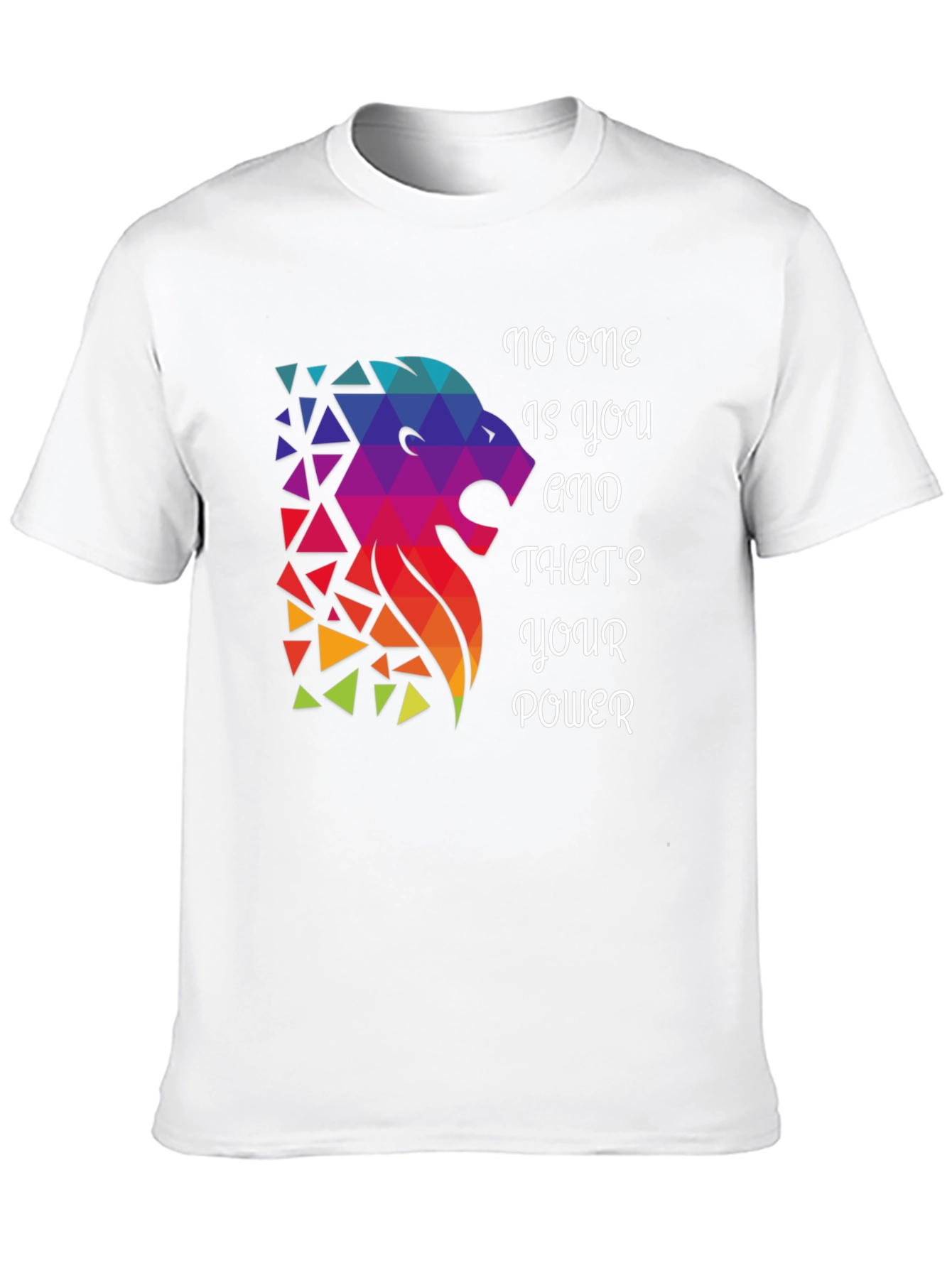 Black Geometric Lion Graphic T-Shirt - Motivational Design view 10