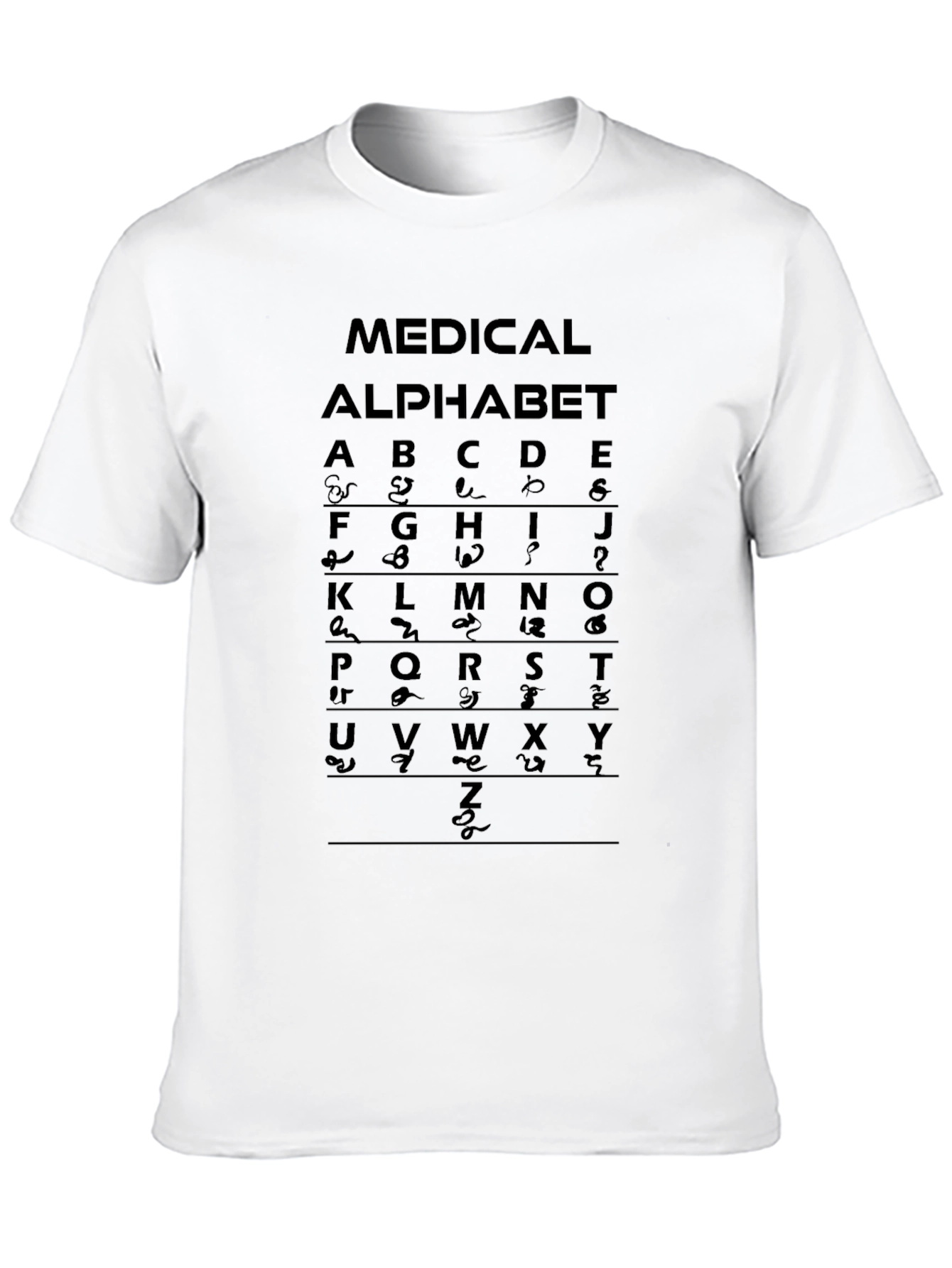 Black Medical Alphabet Black T-Shirt view 10