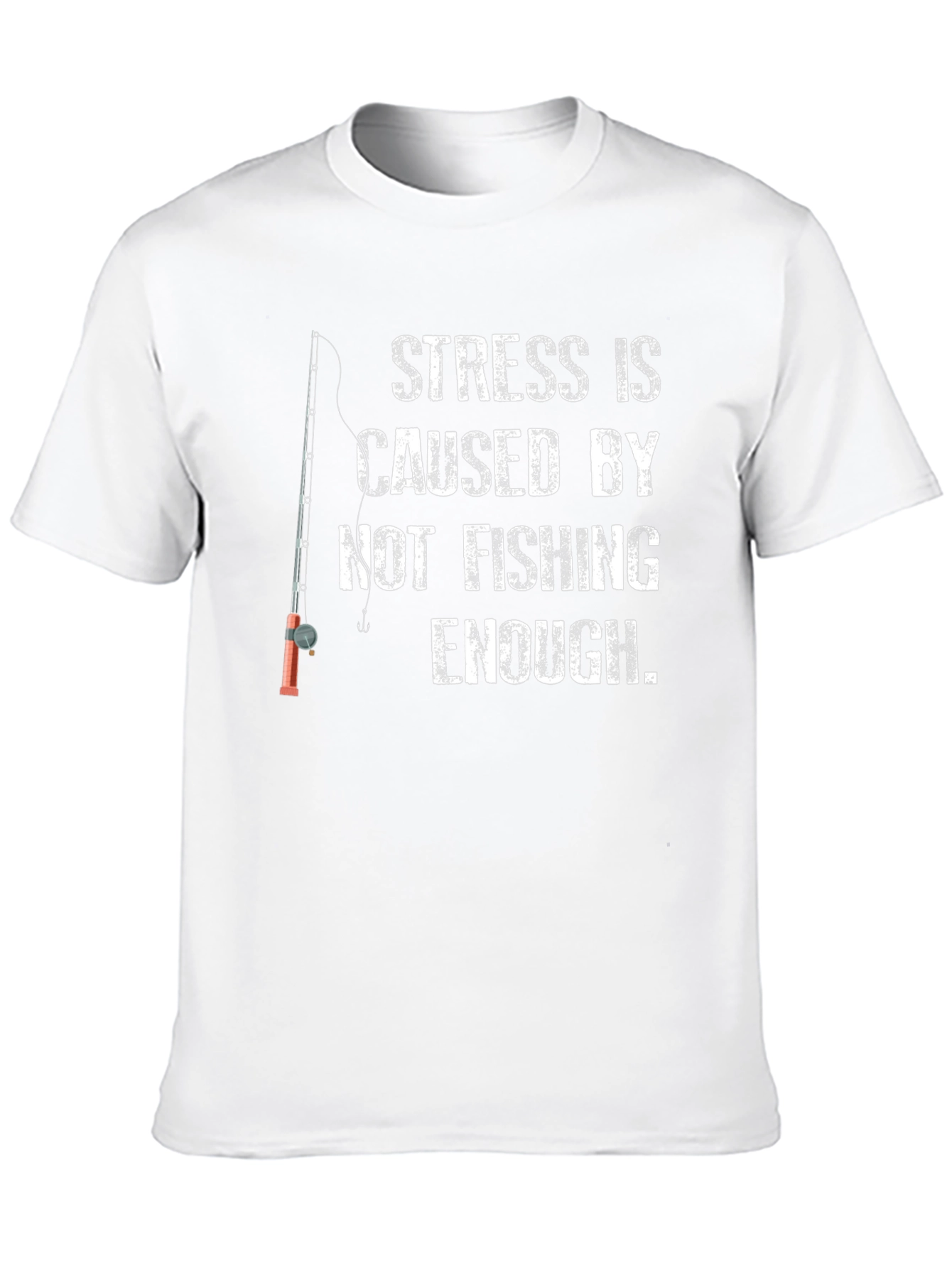 Black Fishing T-Shirt: Stress is Caused by Not Fishing Enough view 10