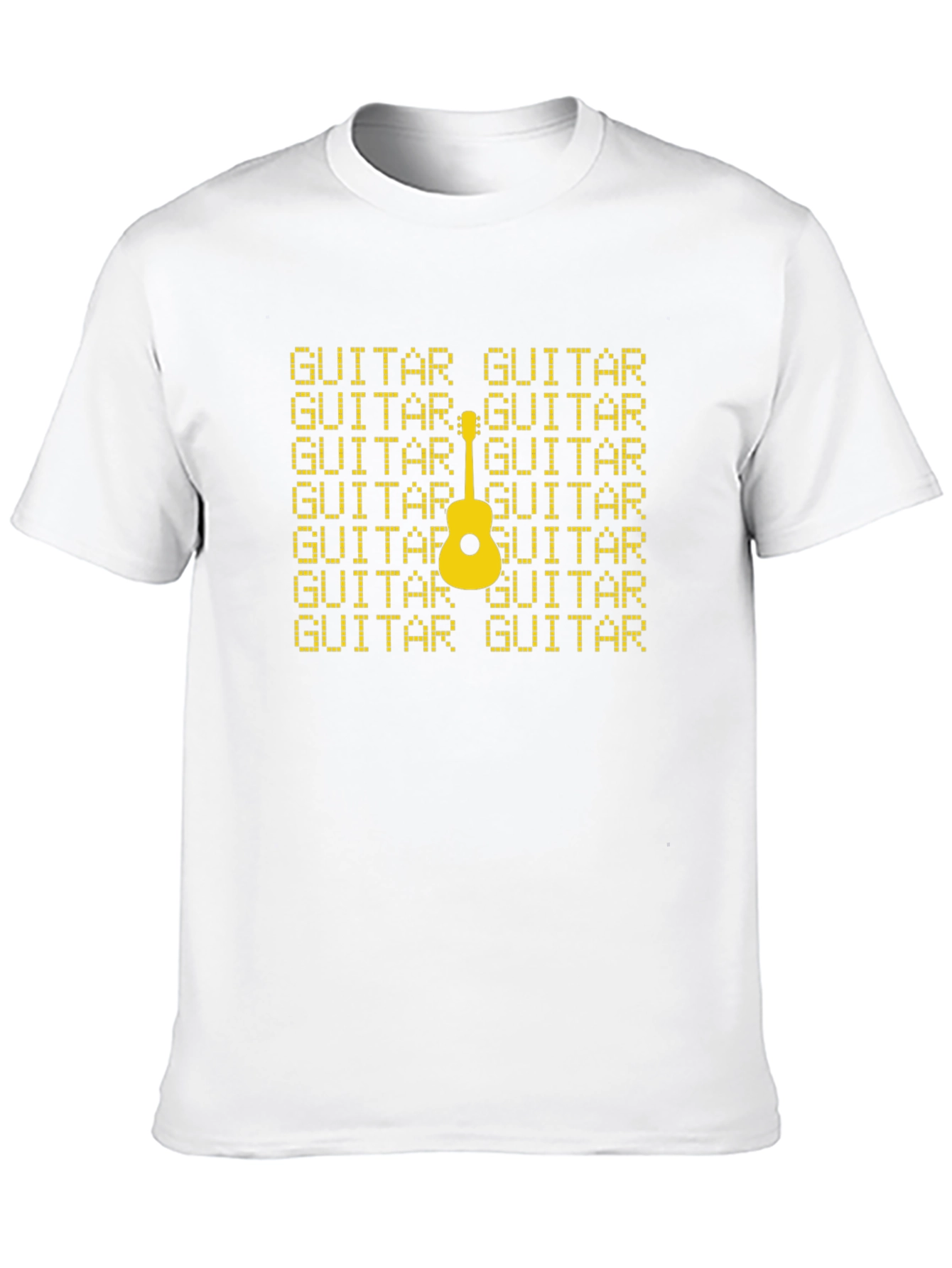 Black Guitar Patterned Graphic T-Shirt view 10