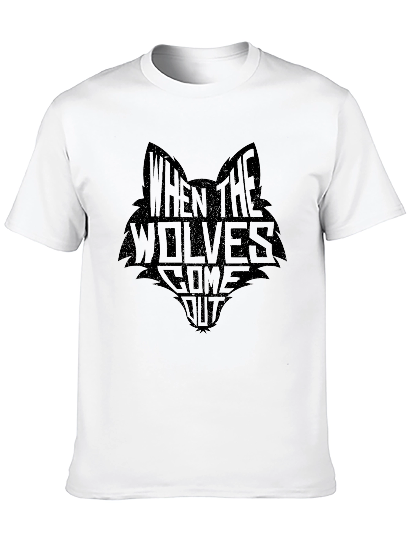 Black When the Wolves Come Out Black T-Shirt view 10