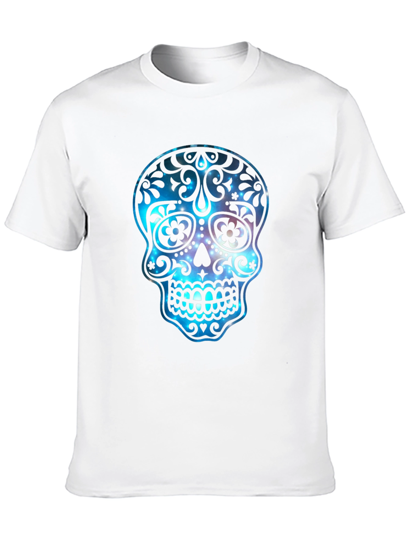 Black Sugar Skull Galaxy Graphic T-Shirt view 10