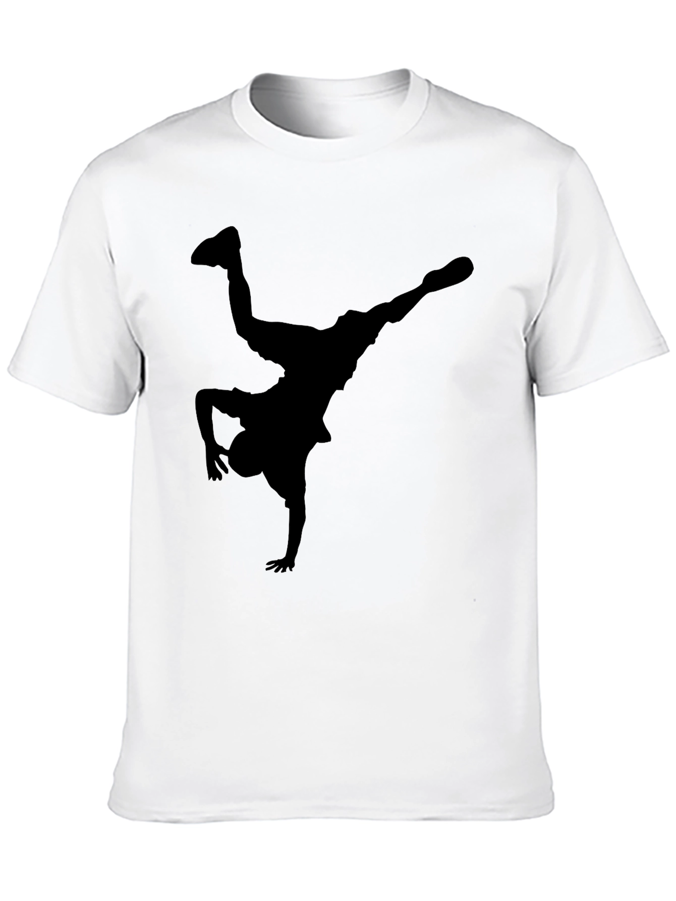 Black Breakdancer Silhouette Graphic Tee - Black view 10