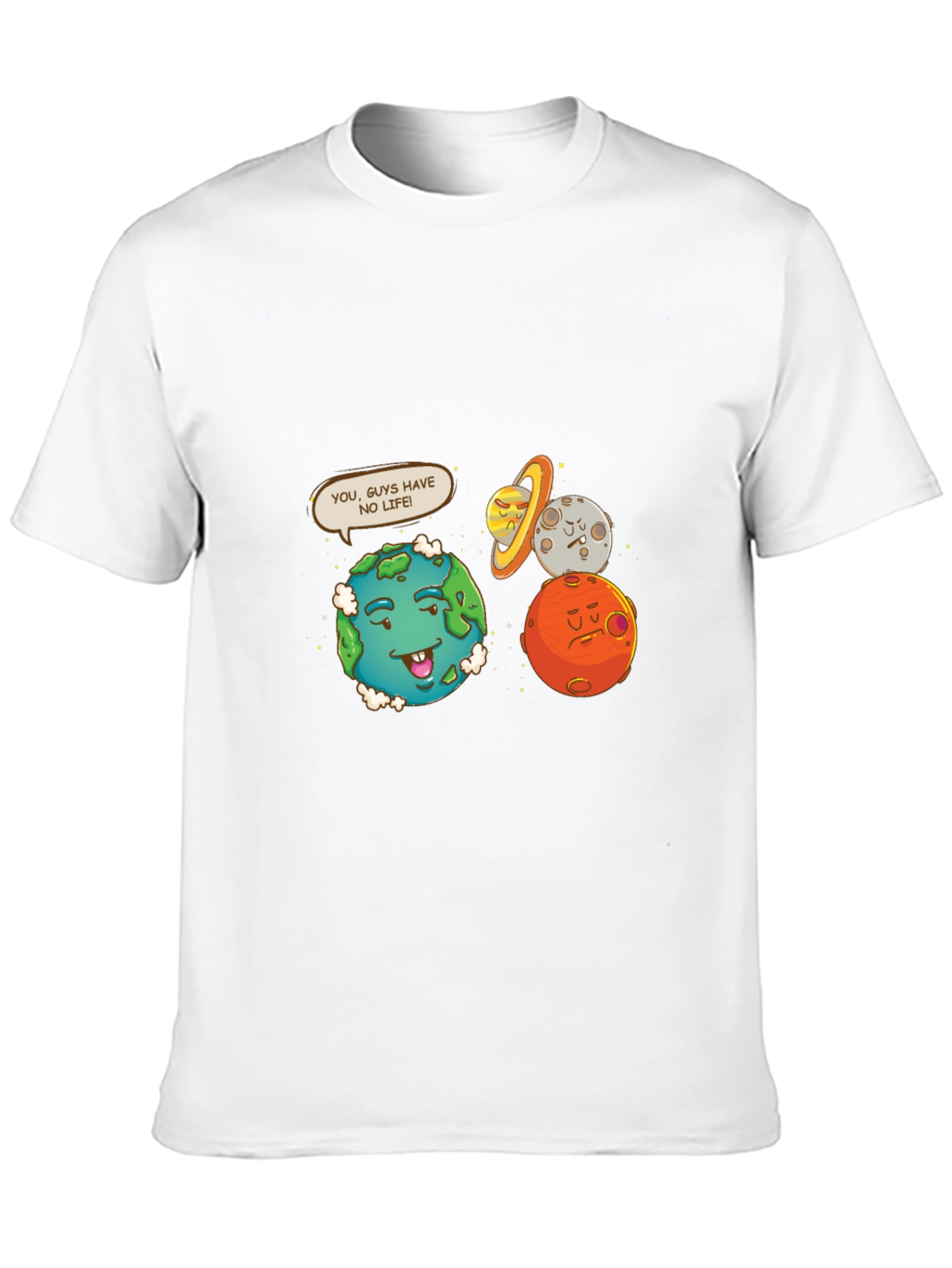 Black Funny Planet Graphic Tee - No Life Earth Cartoon view 10