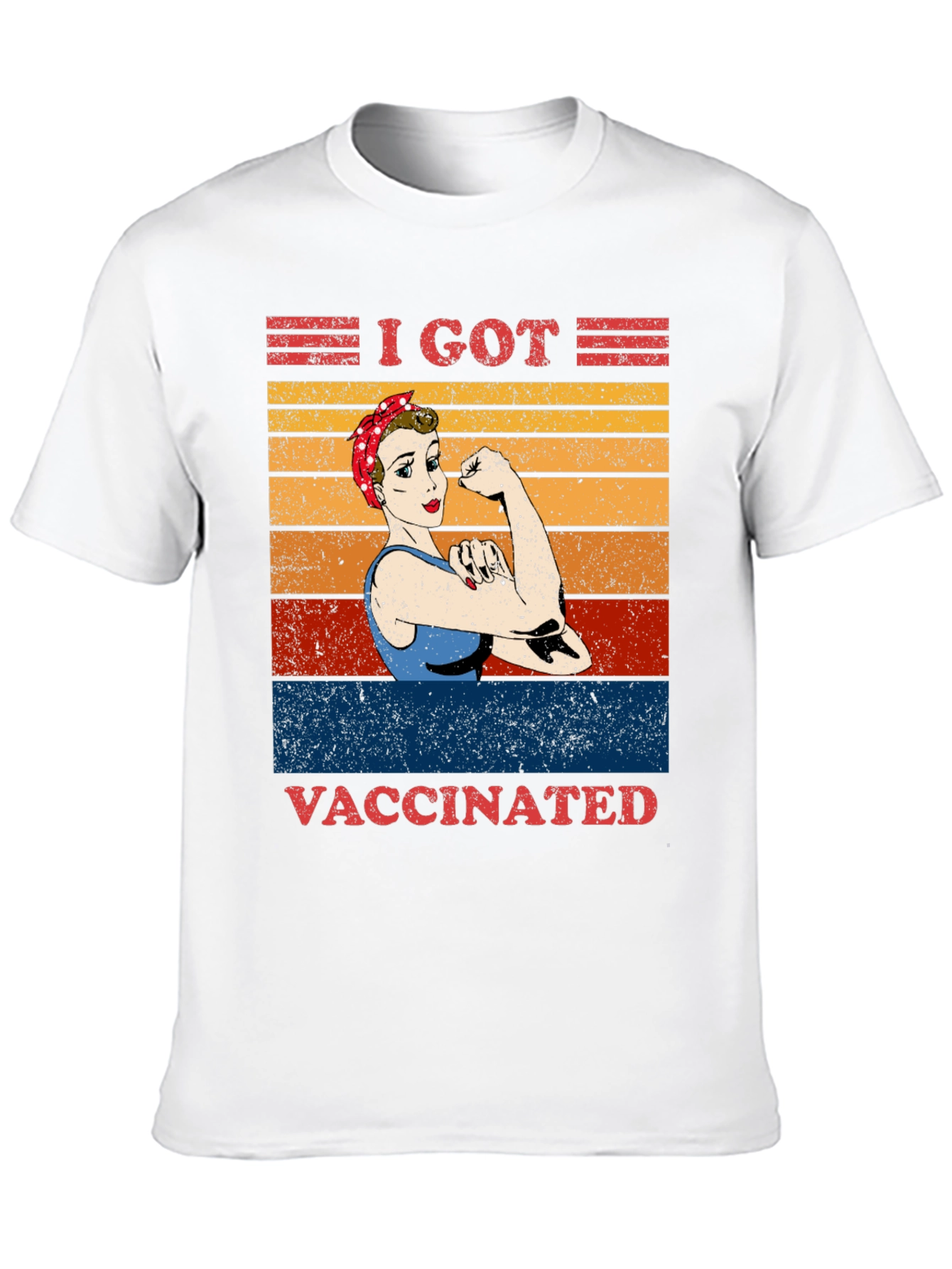 Black I Got Vaccinated T-Shirt Rosie the Riveter Graphic Tee view 10