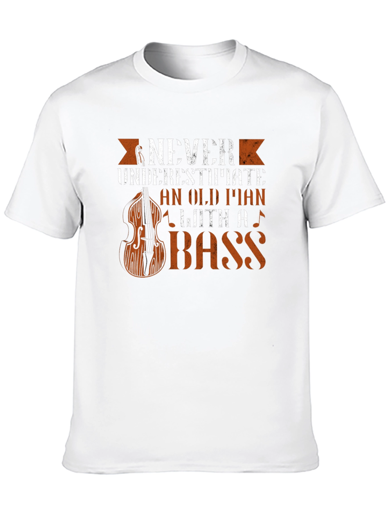 Black Never Underestimate Old Man Bass Guitar T-Shirt view 10