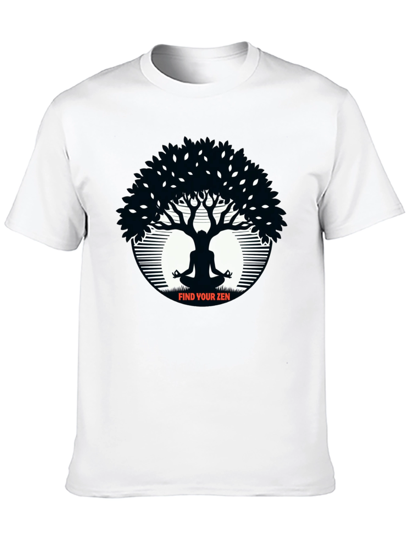 Zen Tree Black T-Shirt Meditation Tee - 10