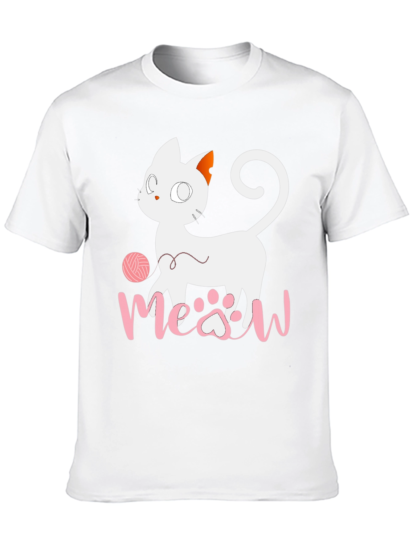 Black Cute Cat Meow T-Shirt - Fun Graphic Tee view 10