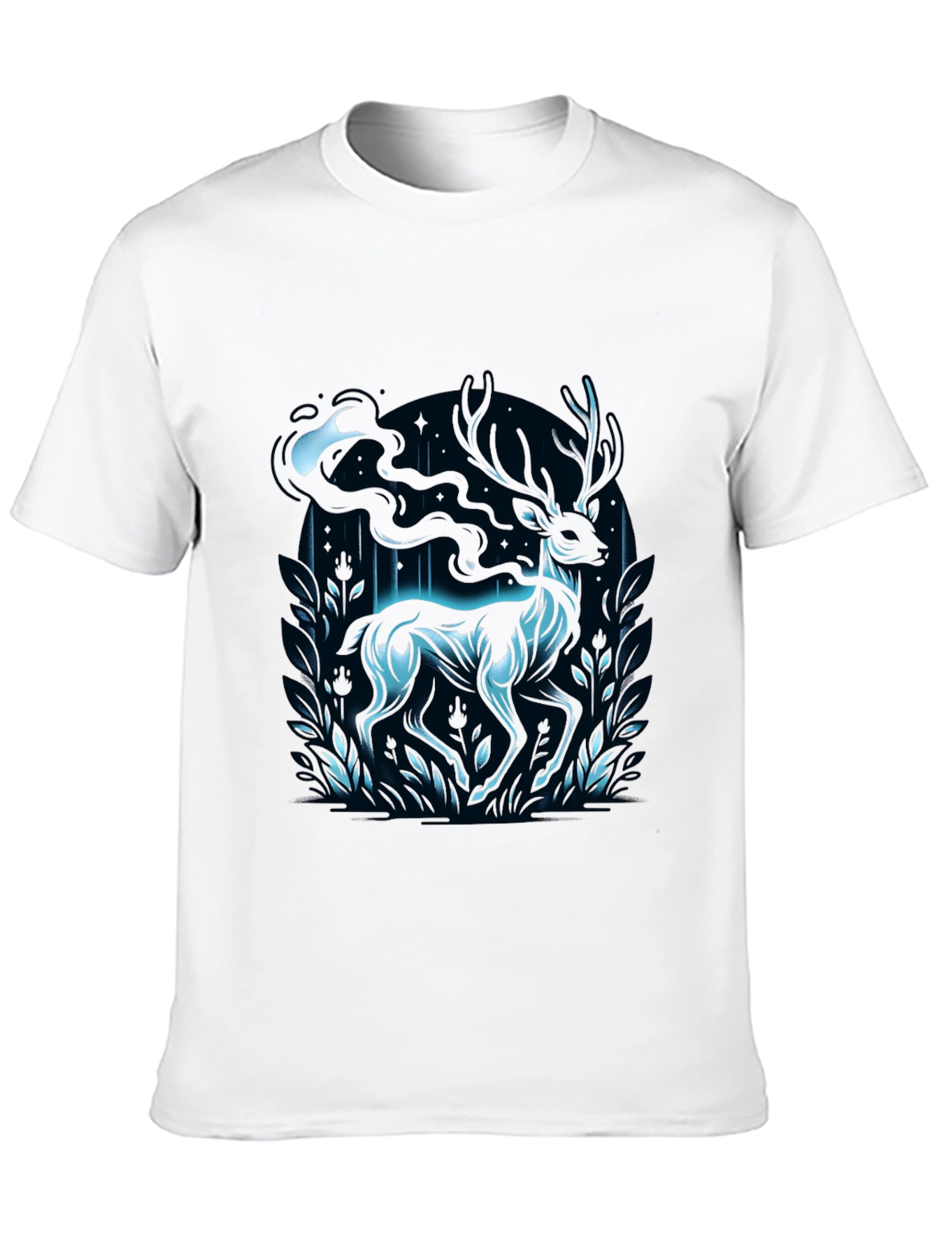 Black Mystic Deer Graphic T-Shirt - Black view 10