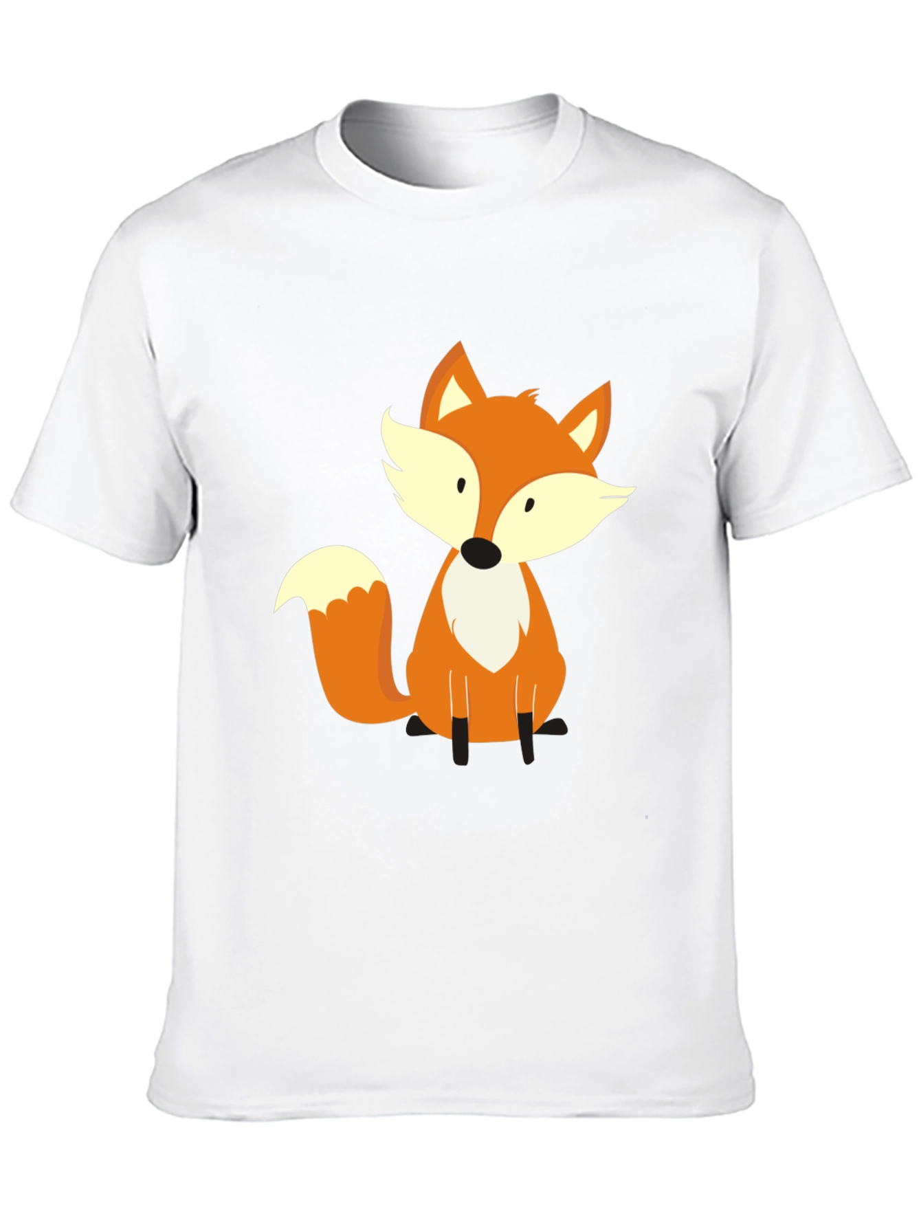 Black Cute Fox Graphic Tee - Soft Black T-Shirt view 10