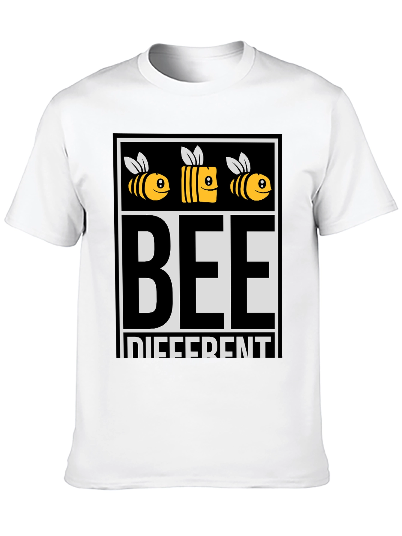 Black Bee Different Graphic Tee - Black Cotton T-Shirt view 10
