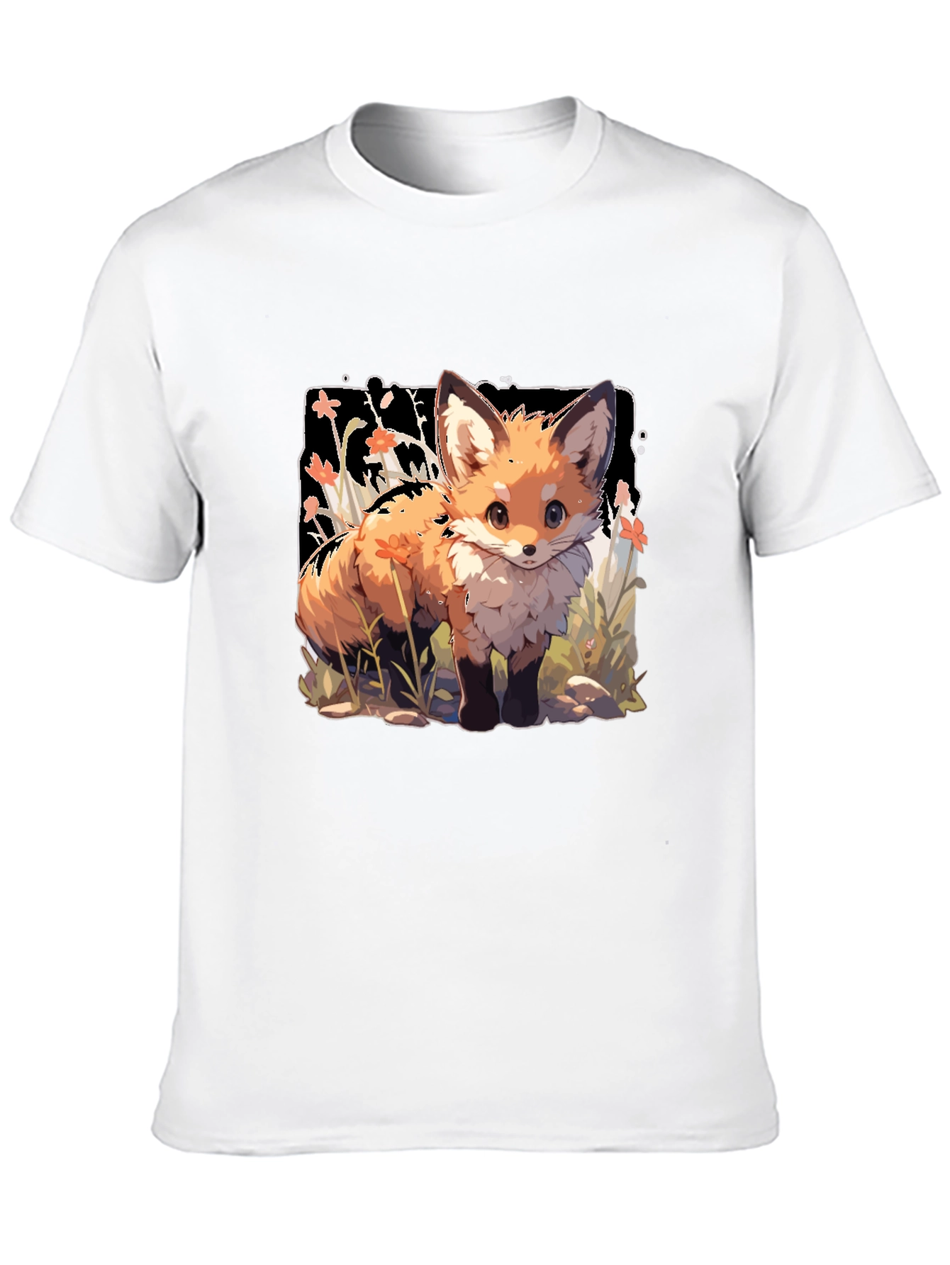 Black Cute Fox Graphic Tee - Stylish Animal Lover Shirt view 10