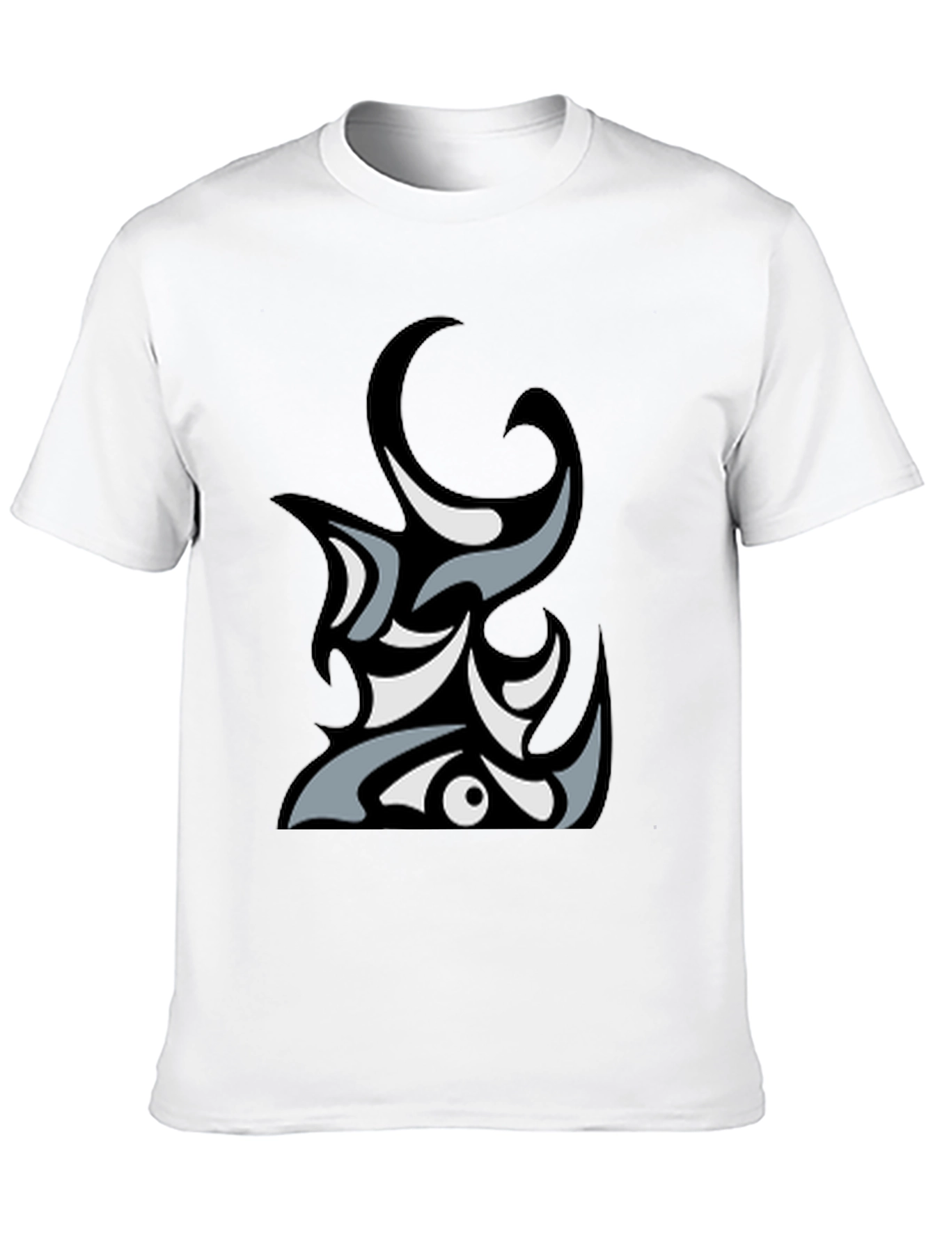 Black Abstract Tribal Graphic Black T-Shirt view 10