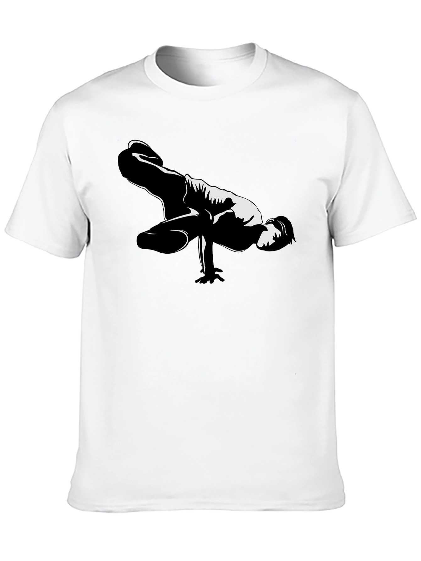 Black Cool Breakdance Pose Graphic T-Shirt - Black view 10