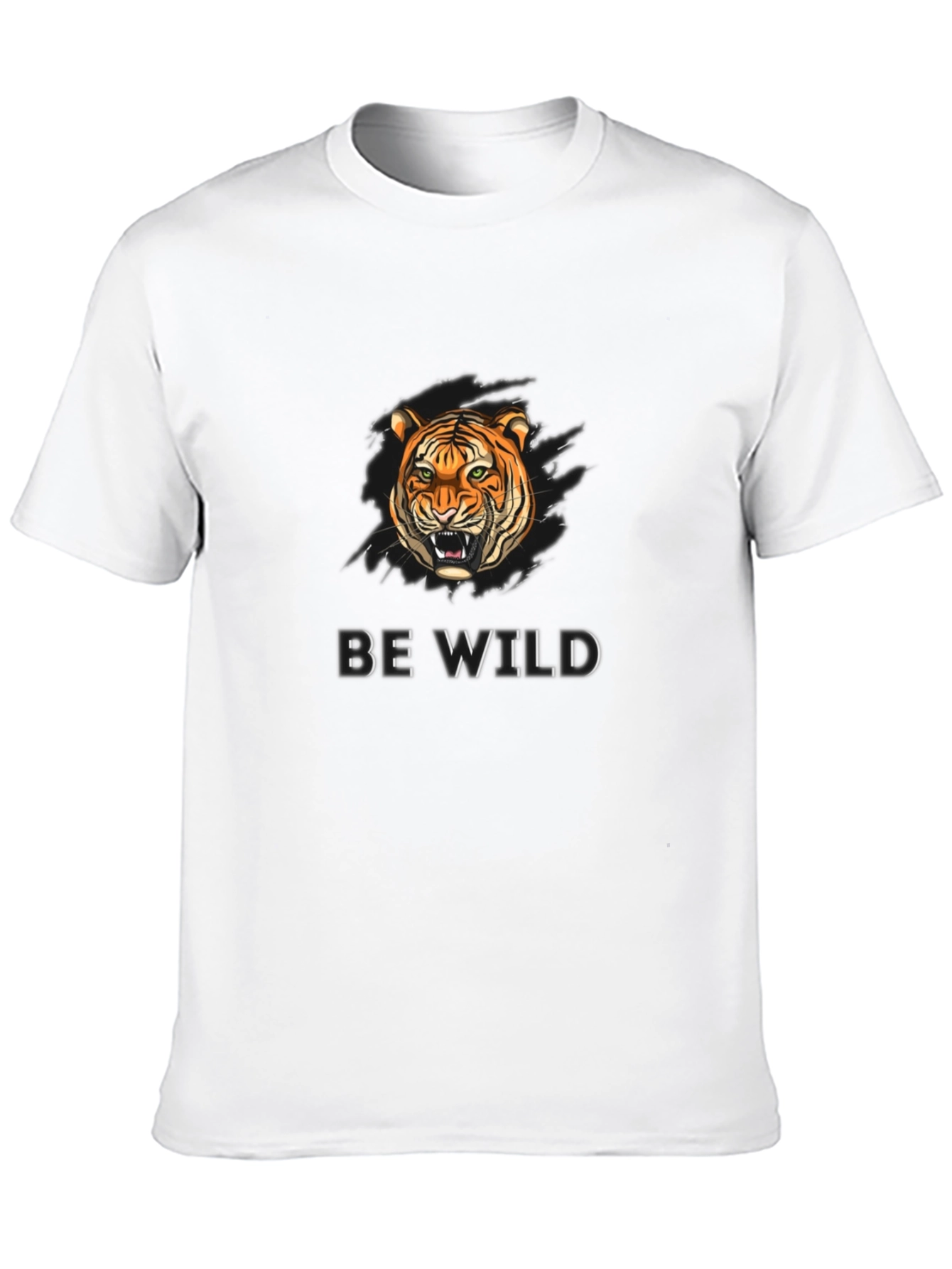 Black Be Wild Tiger Graphic Black T-Shirt view 10