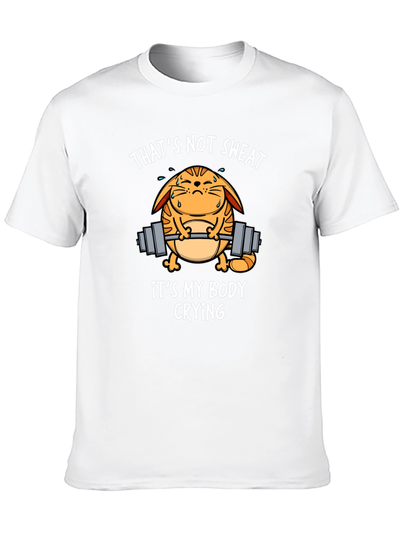 Black Funny Gym Cat T-Shirt - That's Not Sweat! view 10