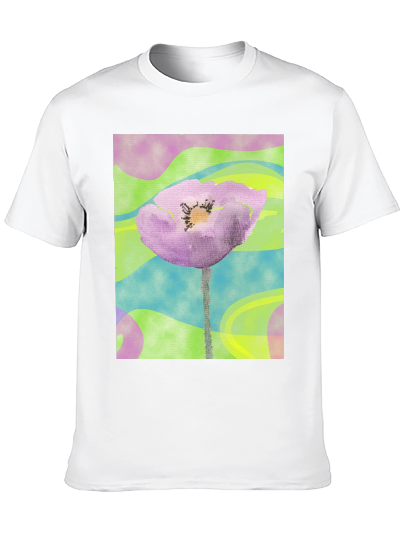 Black Abstract Floral Graphic Tee - Soft Cotton Black T-Shirt view 10