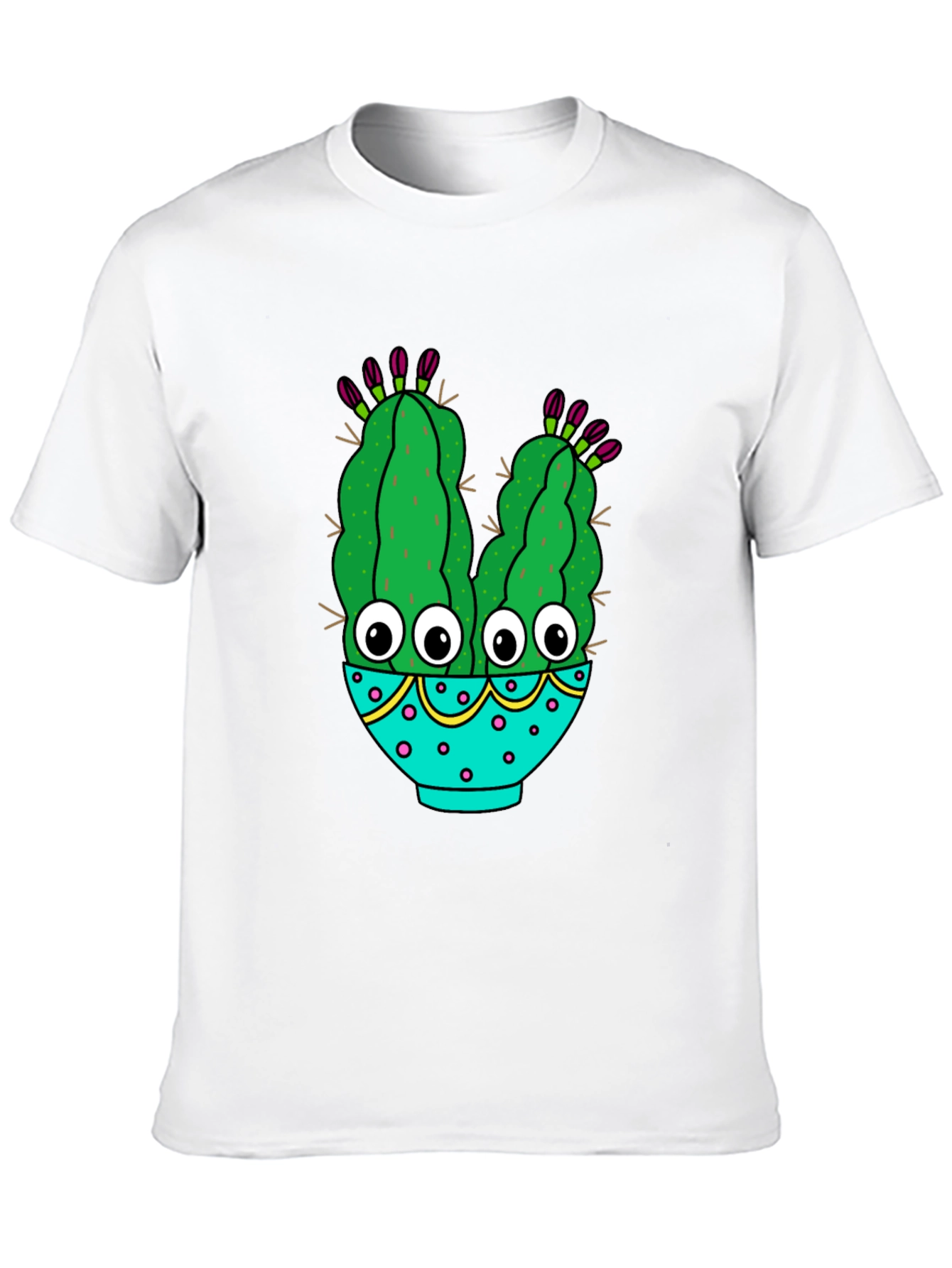 Black Funny Cactus Graphic T-Shirt - Black Cotton Blend view 10